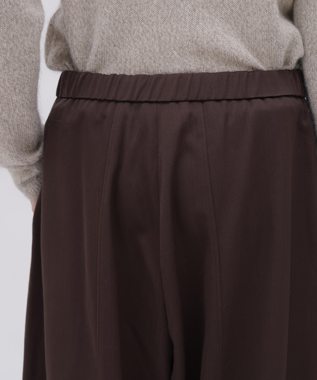 ATON / WOOL SATIN STRETCH EASY PANTS