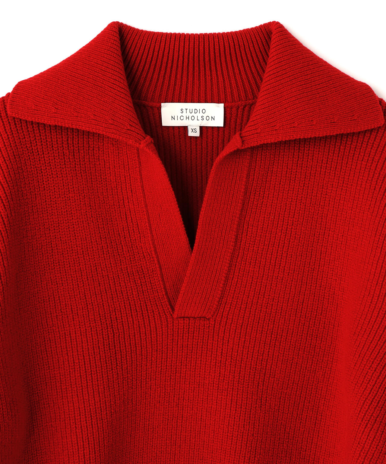 STUDIO NICHOLSON / LAMBSWOOL RIB POLO COLLAR JUMPER