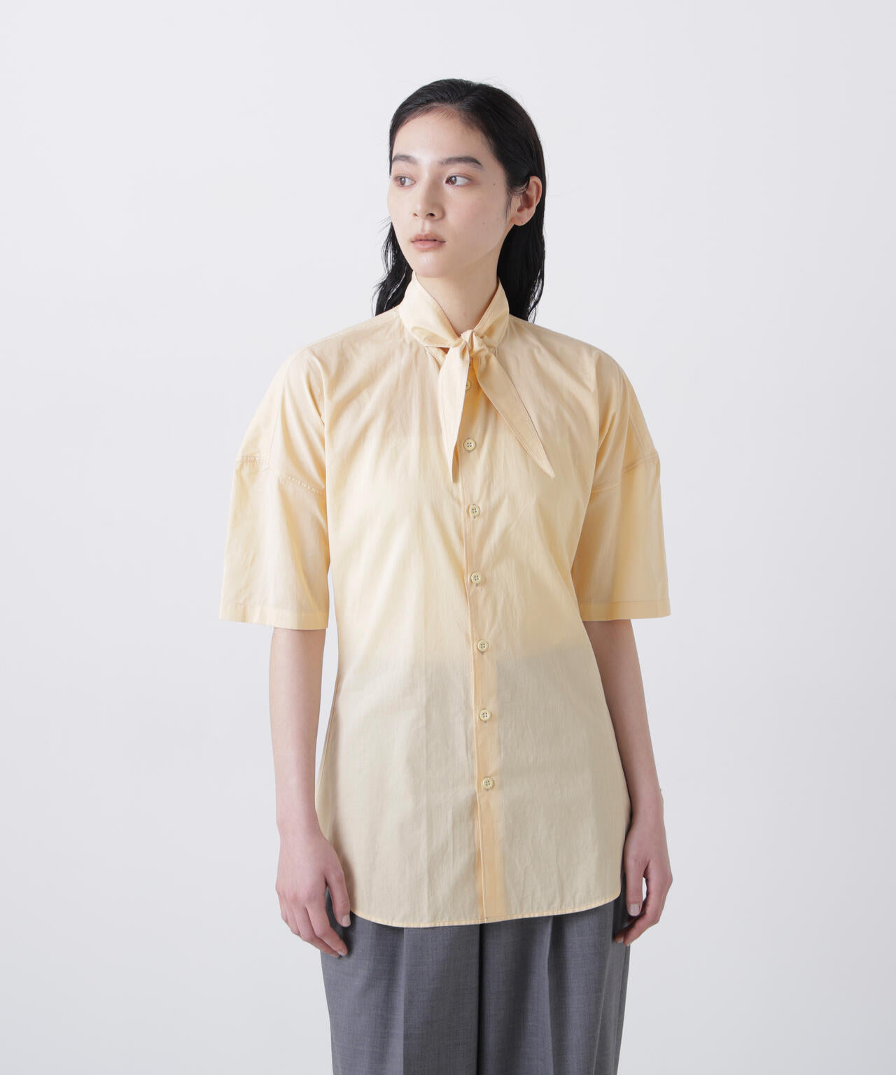 LEMAIRE / SHORT SLEEVE SHIRT WITH FOULARD