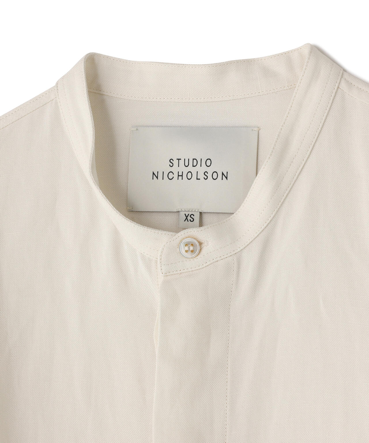 STUDIO NICHOLSON / VINTAGE SOFT LINEN UNISEX GRANDAD COLLAR SHIRT