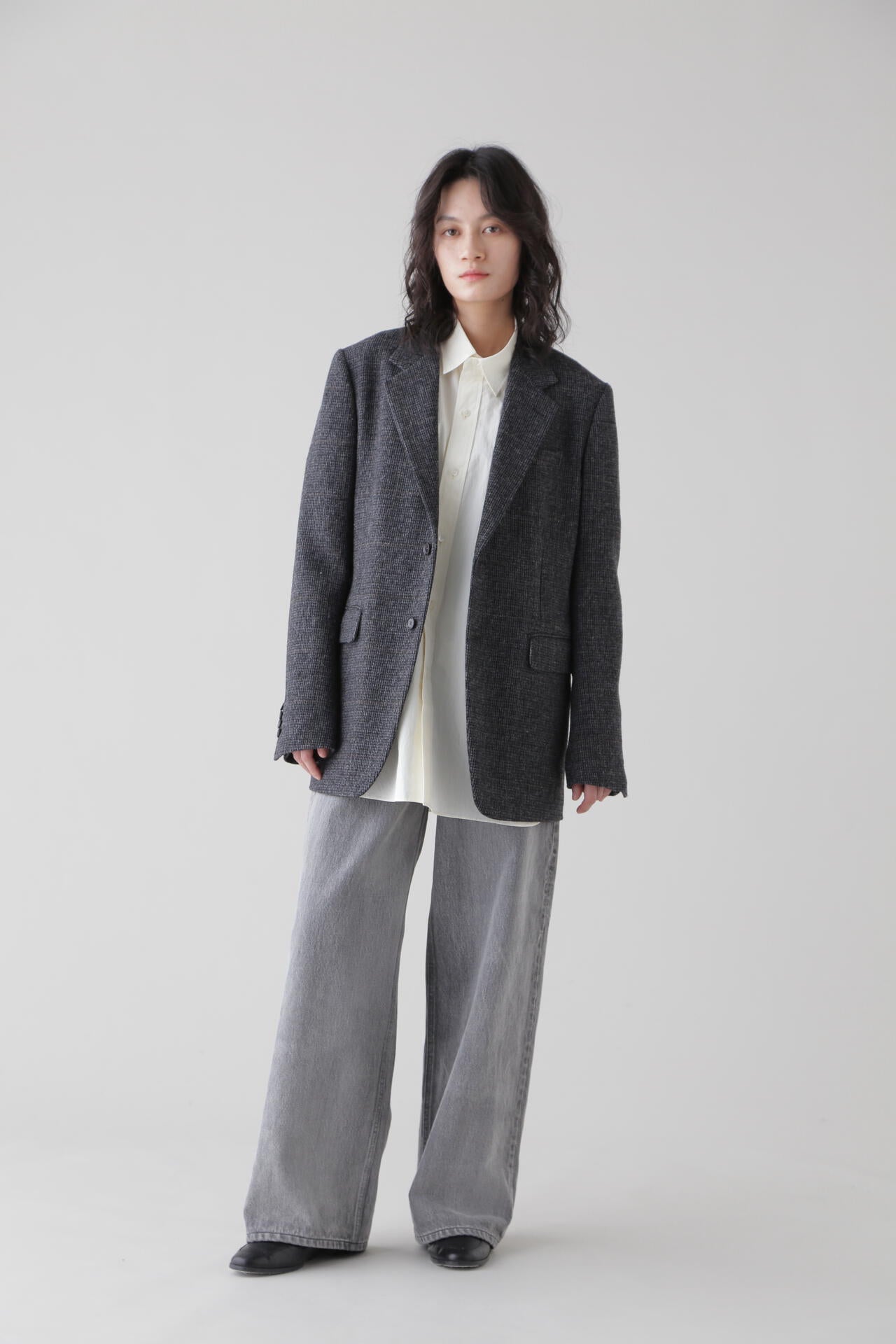 YLEVE / 13.5oz DENIM HIGH WAIST WIDE FADE