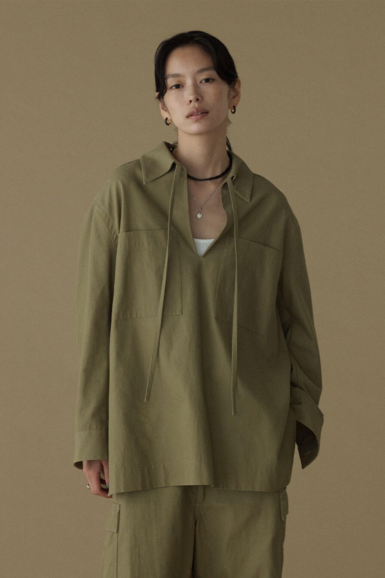 YLEVE / COTTON LINEN HIGH TWIST GABARDINE TUNIC