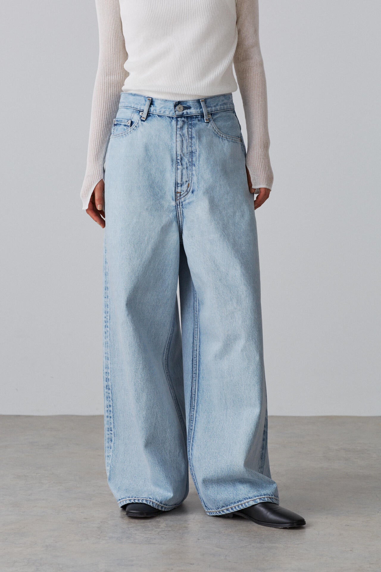YLEVE / 13.5oz DENIM HIGH WAIST WIDE FADE