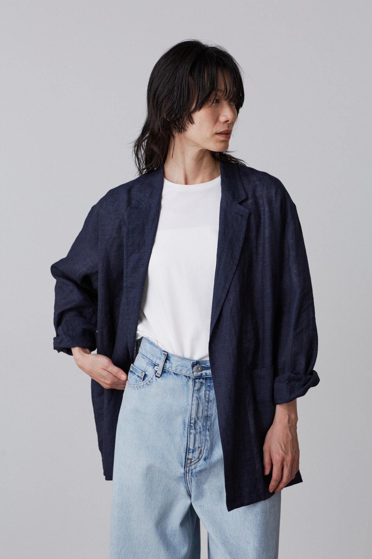 YLEVE / LINEN POPLIN JACKET