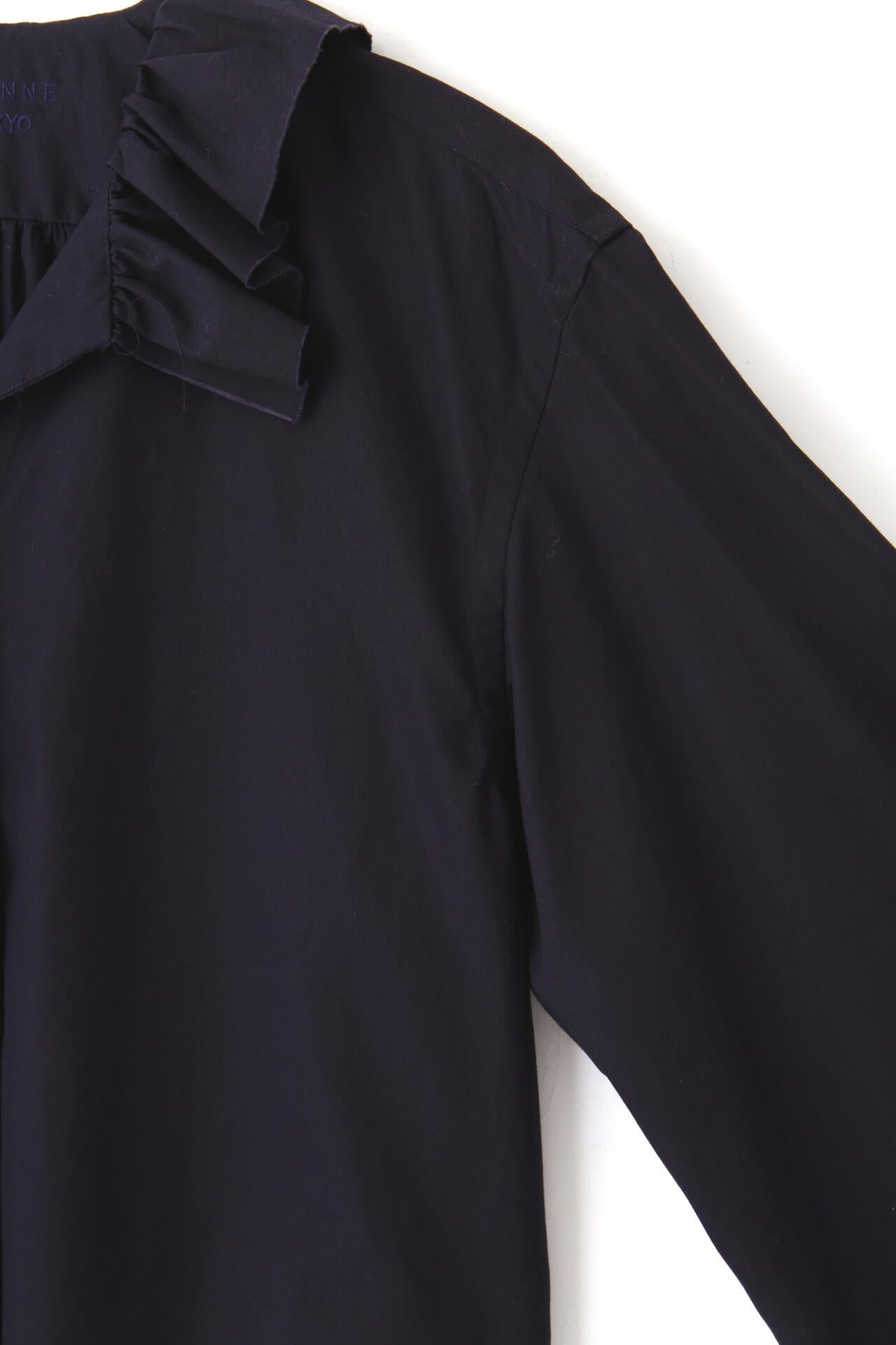 YLEVE / BOURRIENNE COTTON TYPEWRITER RUFFLE BLOUSE
