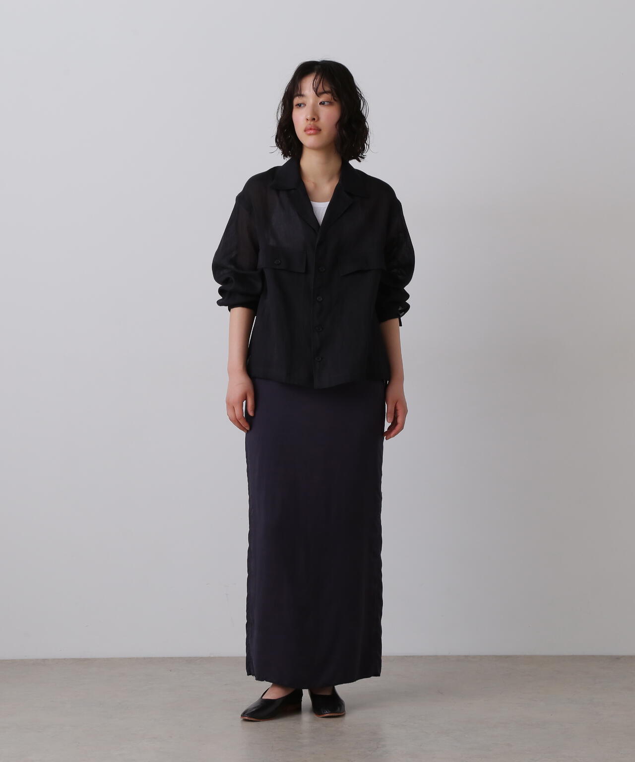 YLEVE / CUPRA TWILL GARMANT DYE SKIRT