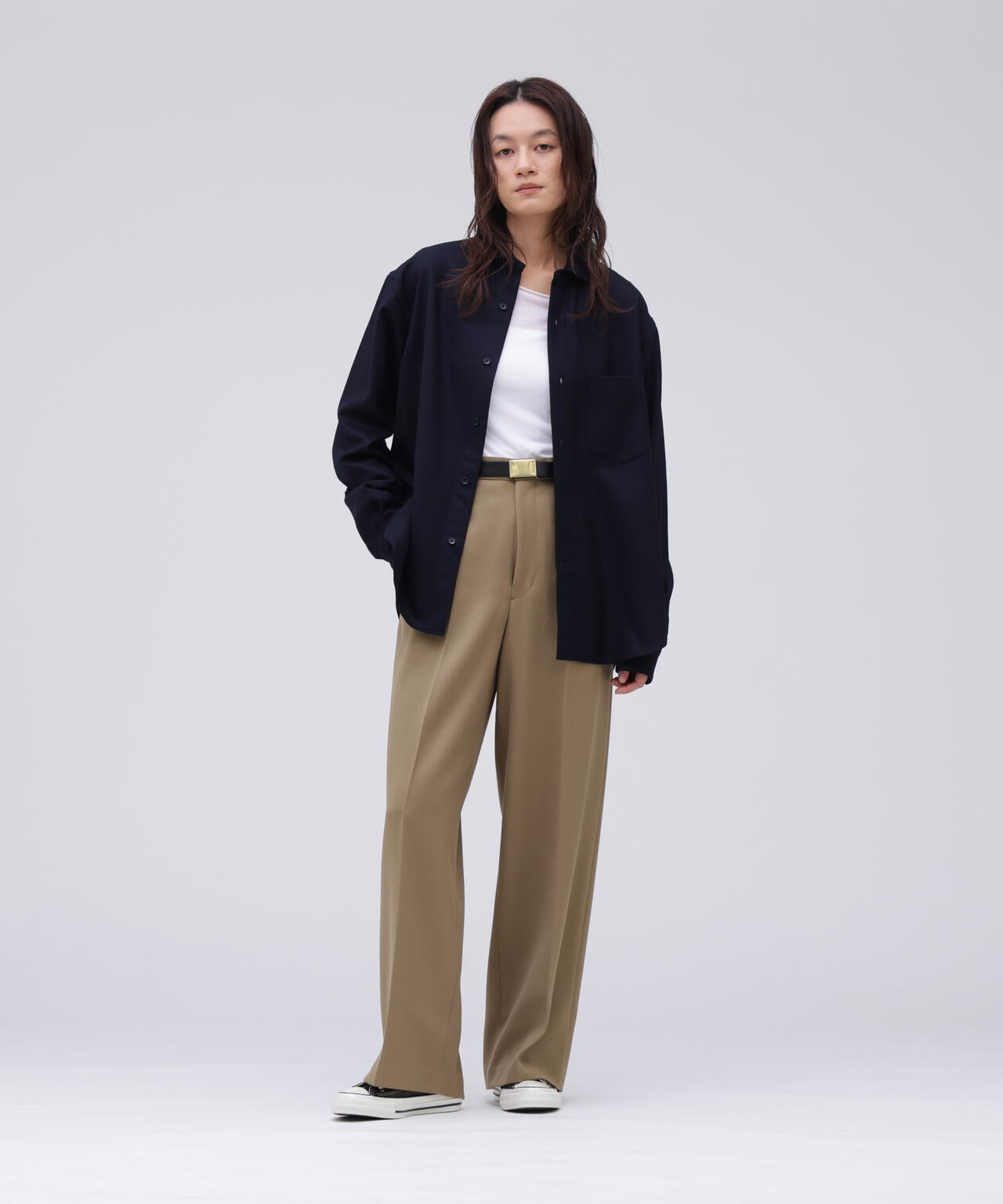 YLEVE / WOOL TWILL TROUSERS