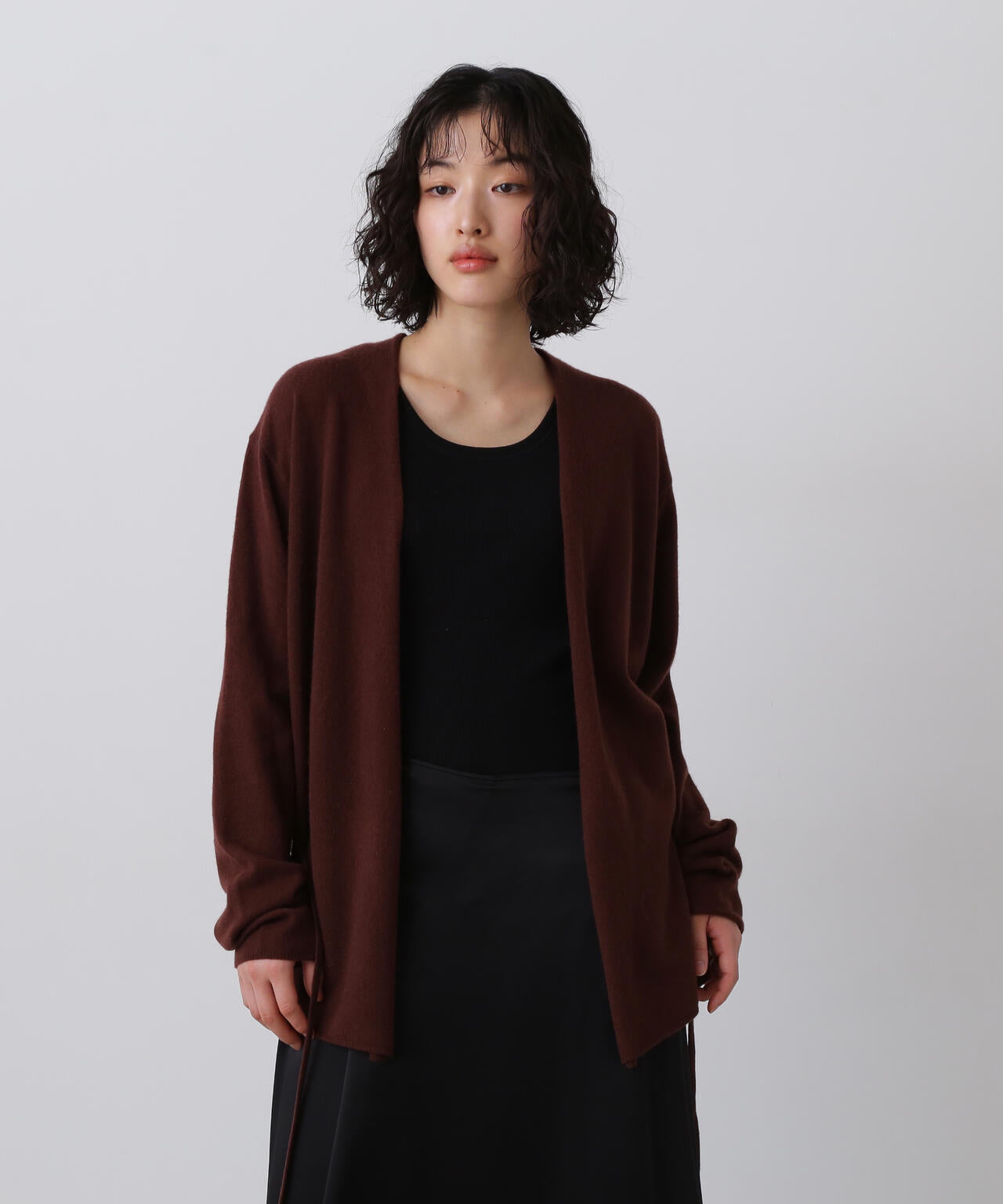 YLEVE / CASHMERE KNIT WRAP CARDIGAN