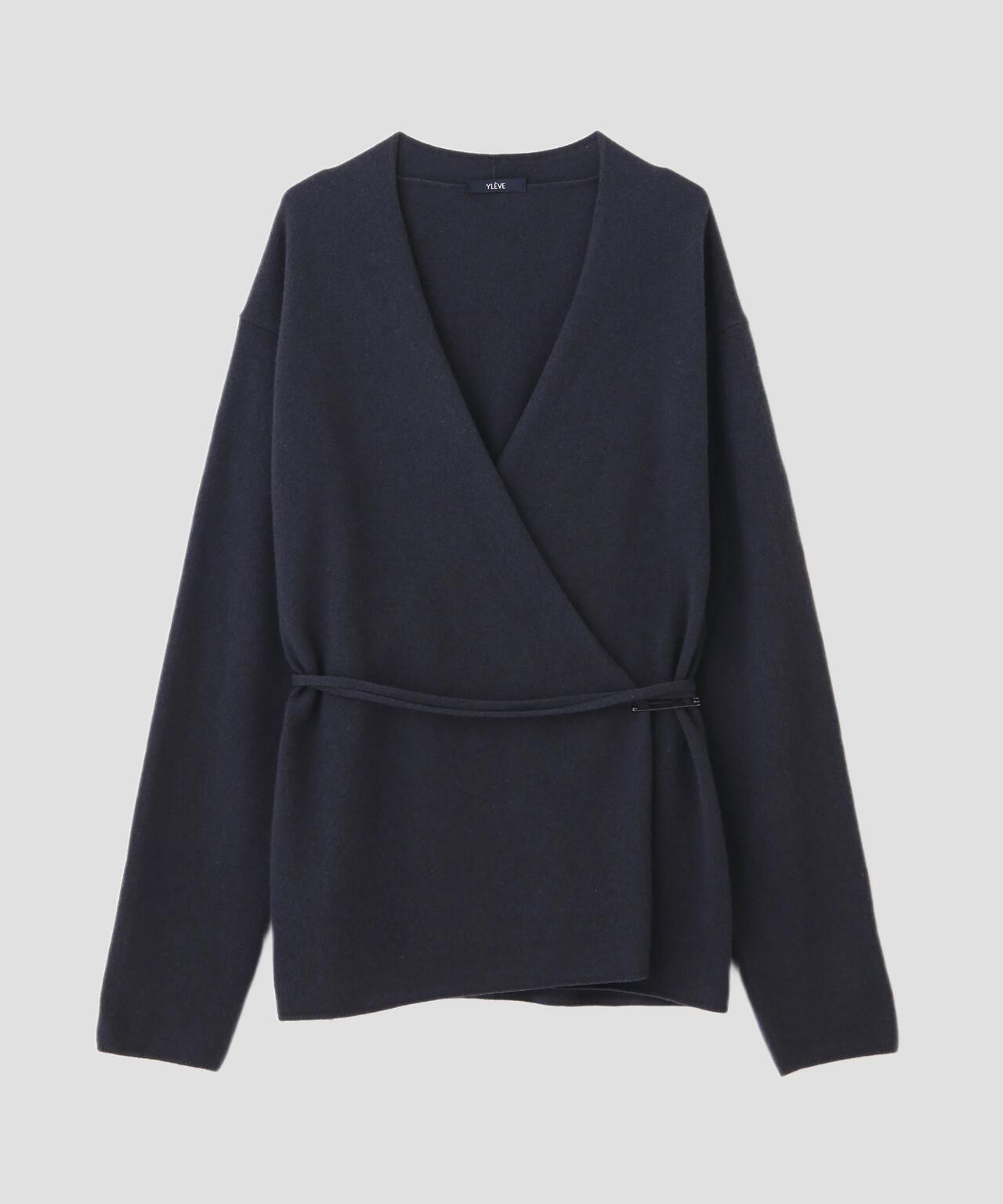 YLEVE / CASHMERE KNIT WRAP CARDIGAN