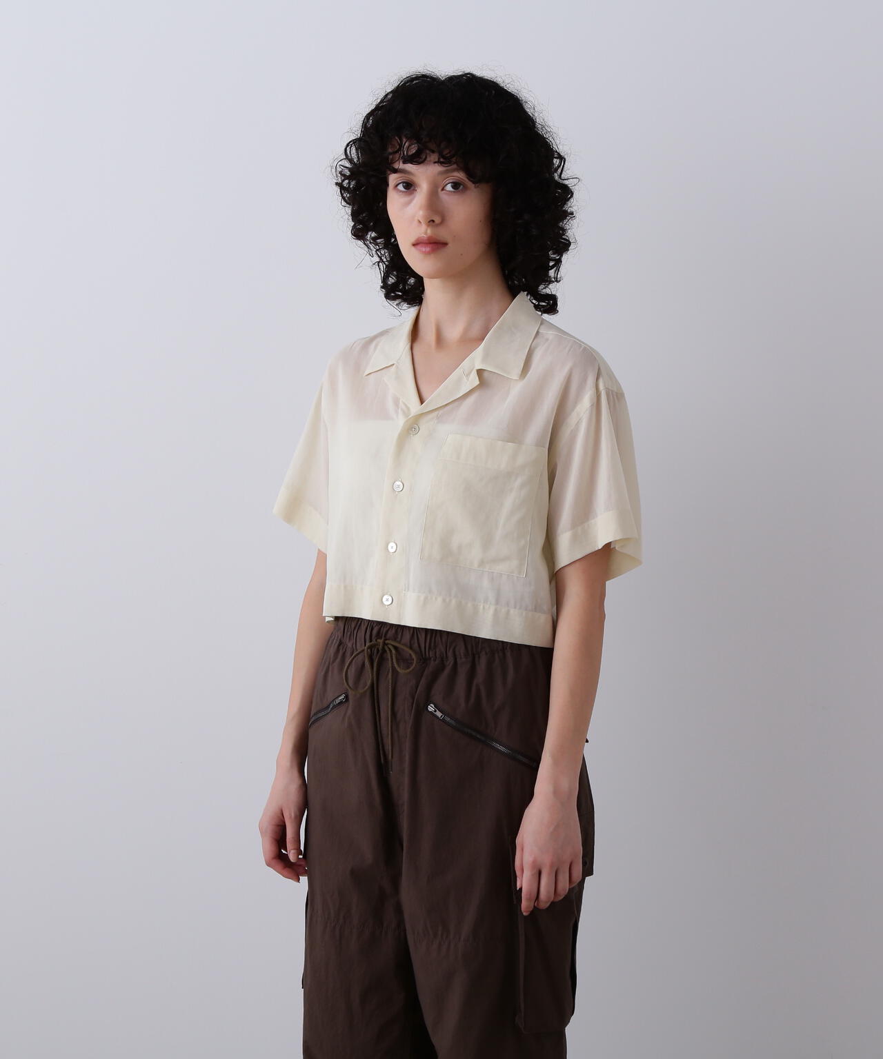 YLEVE / COTTON VOILE LAWN SHORT SLEEVE SHIRT