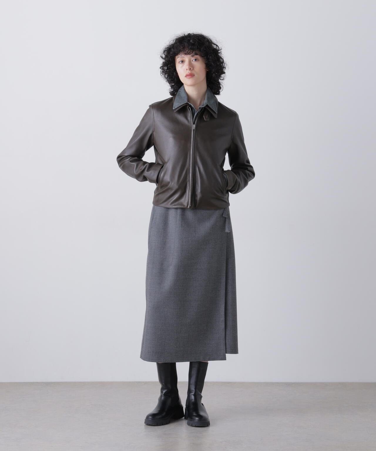 YLEVE / SHEEP AVIATOR LEATHER JACKET