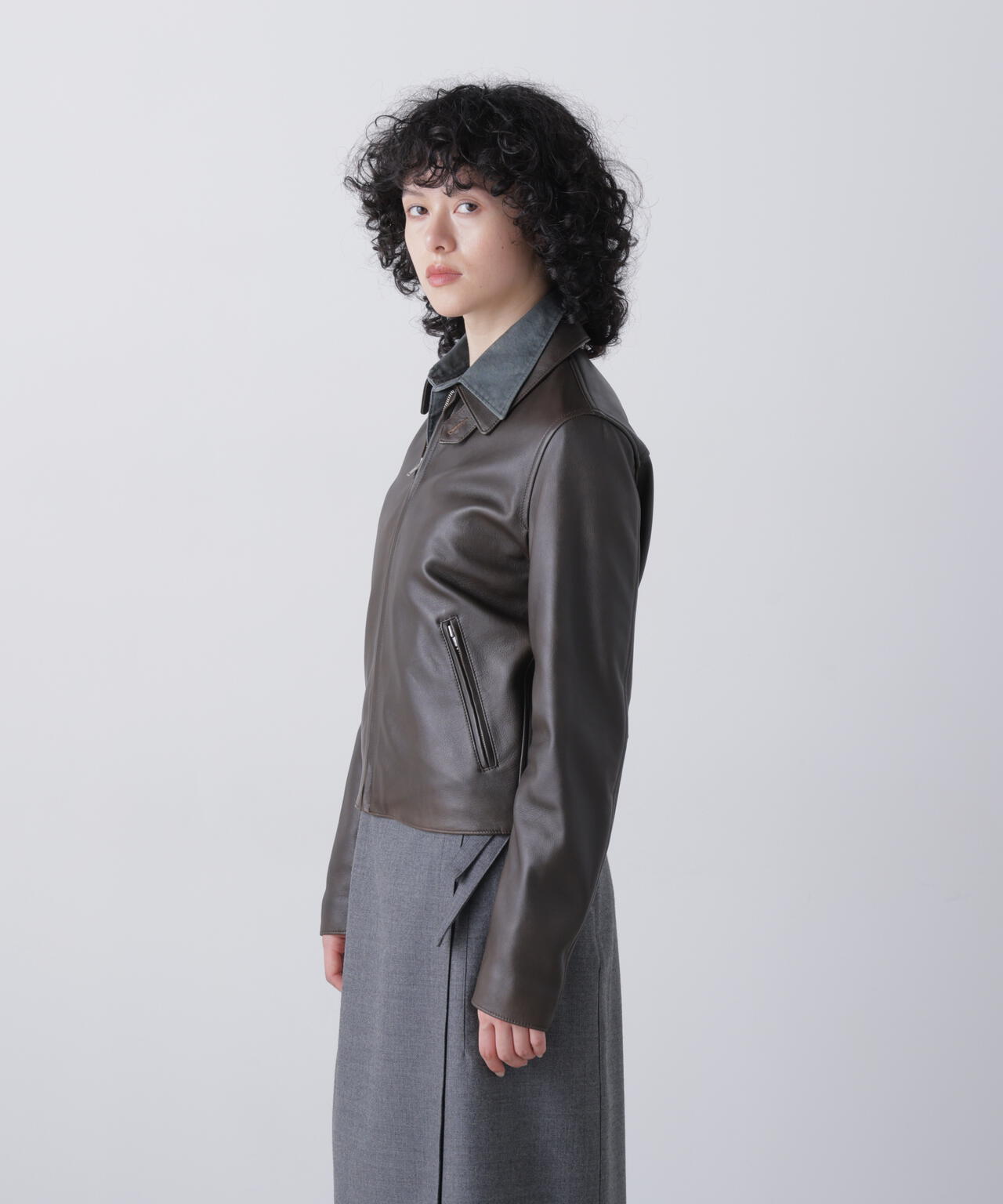 YLEVE / SHEEP AVIATOR LEATHER JACKET