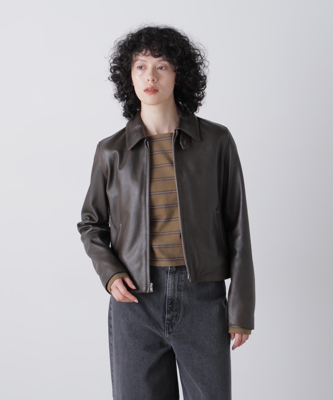 YLEVE / SHEEP AVIATOR LEATHER JACKET