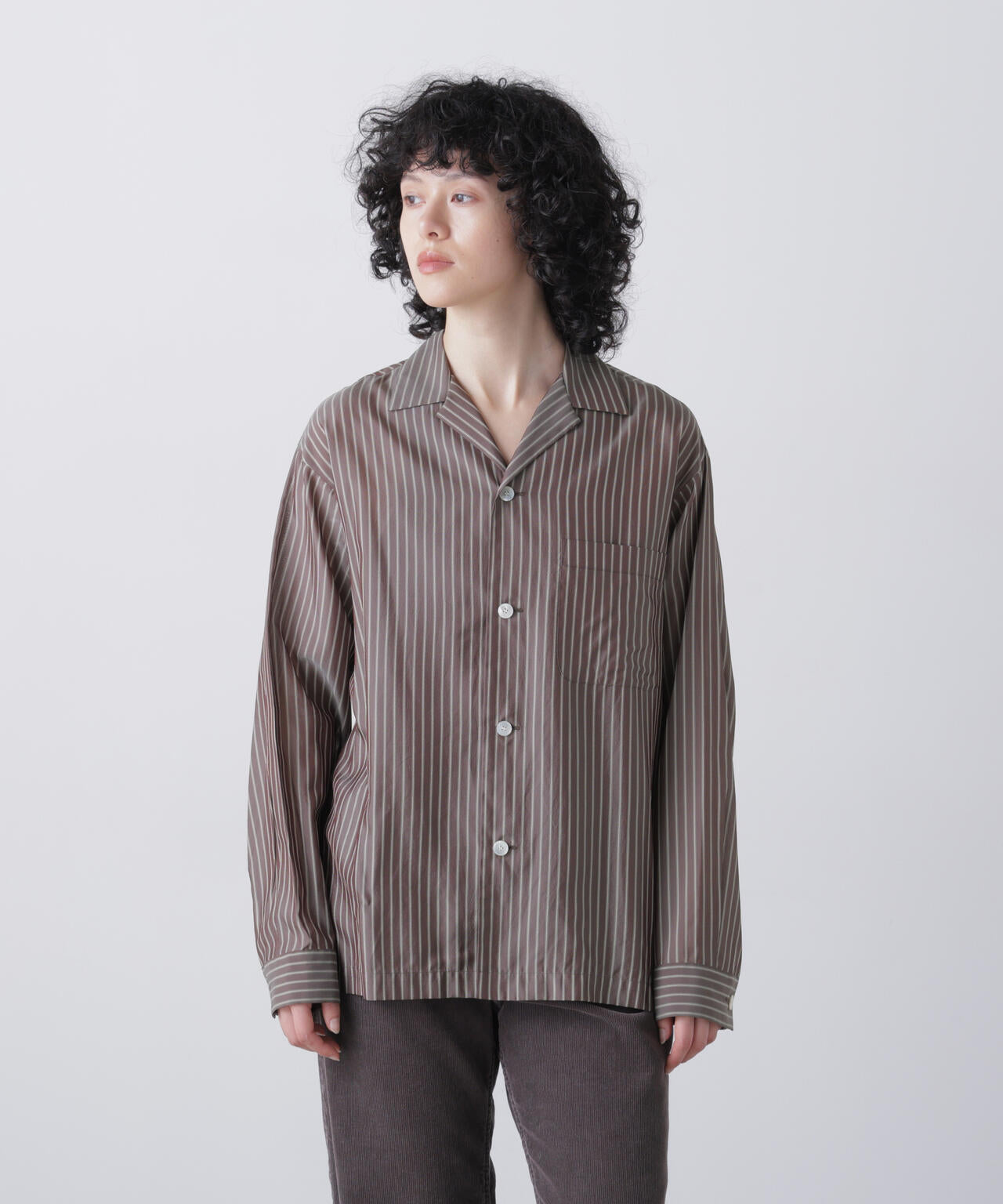 YLEVE / ACETATE CUPRO STRIPE PJ SHIRT