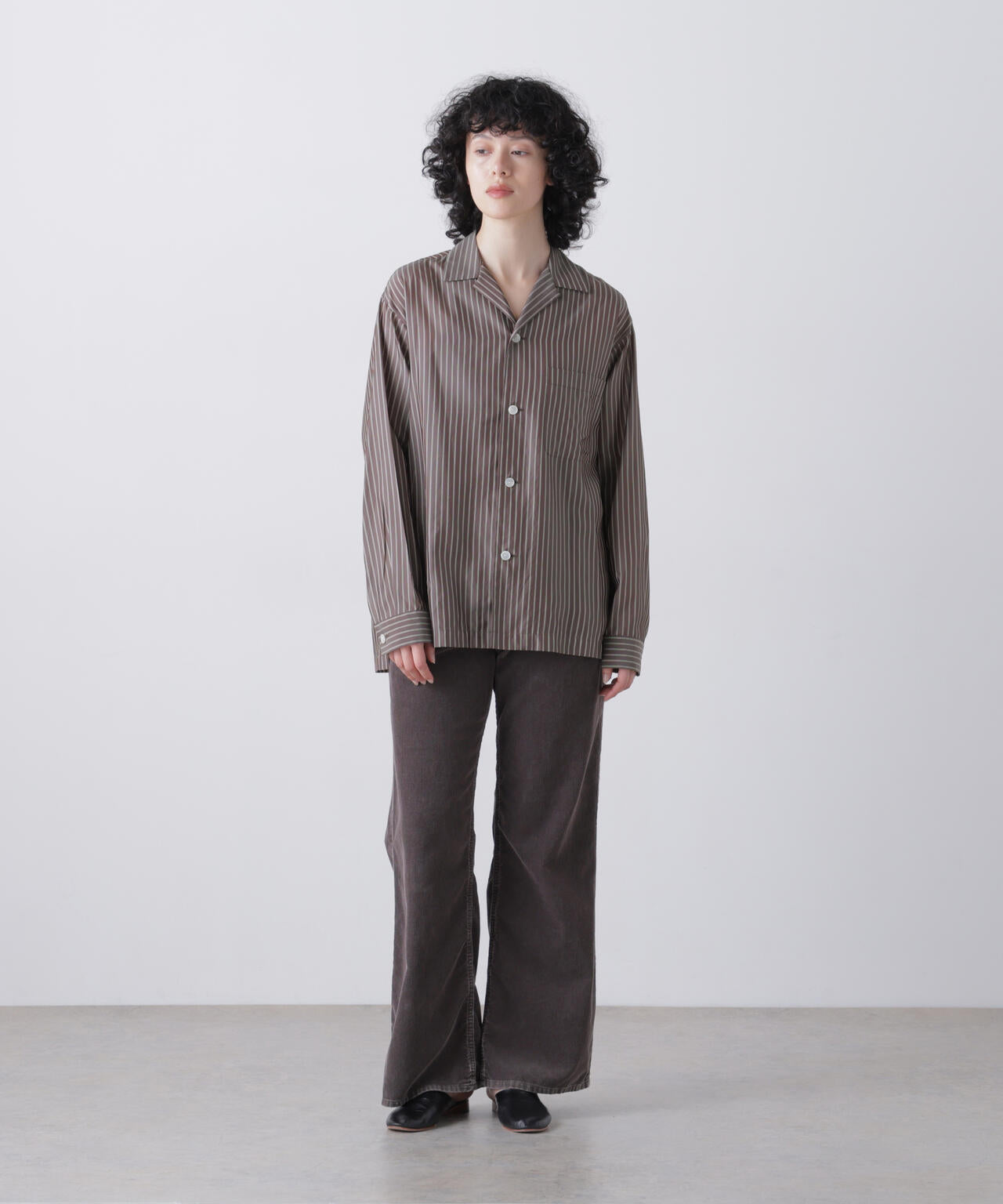 YLEVE / ACETATE CUPRO STRIPE PJ SHIRT