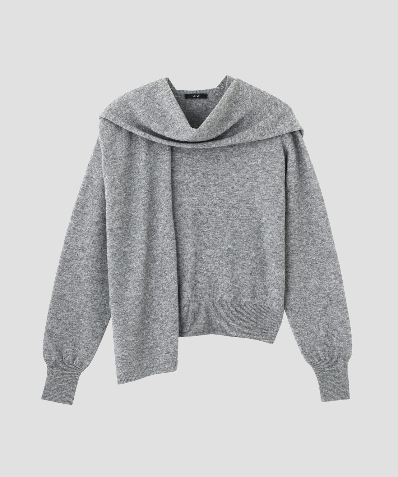 YLEVE / WOOL CASHMERE SCARF KNIT PULLOVER