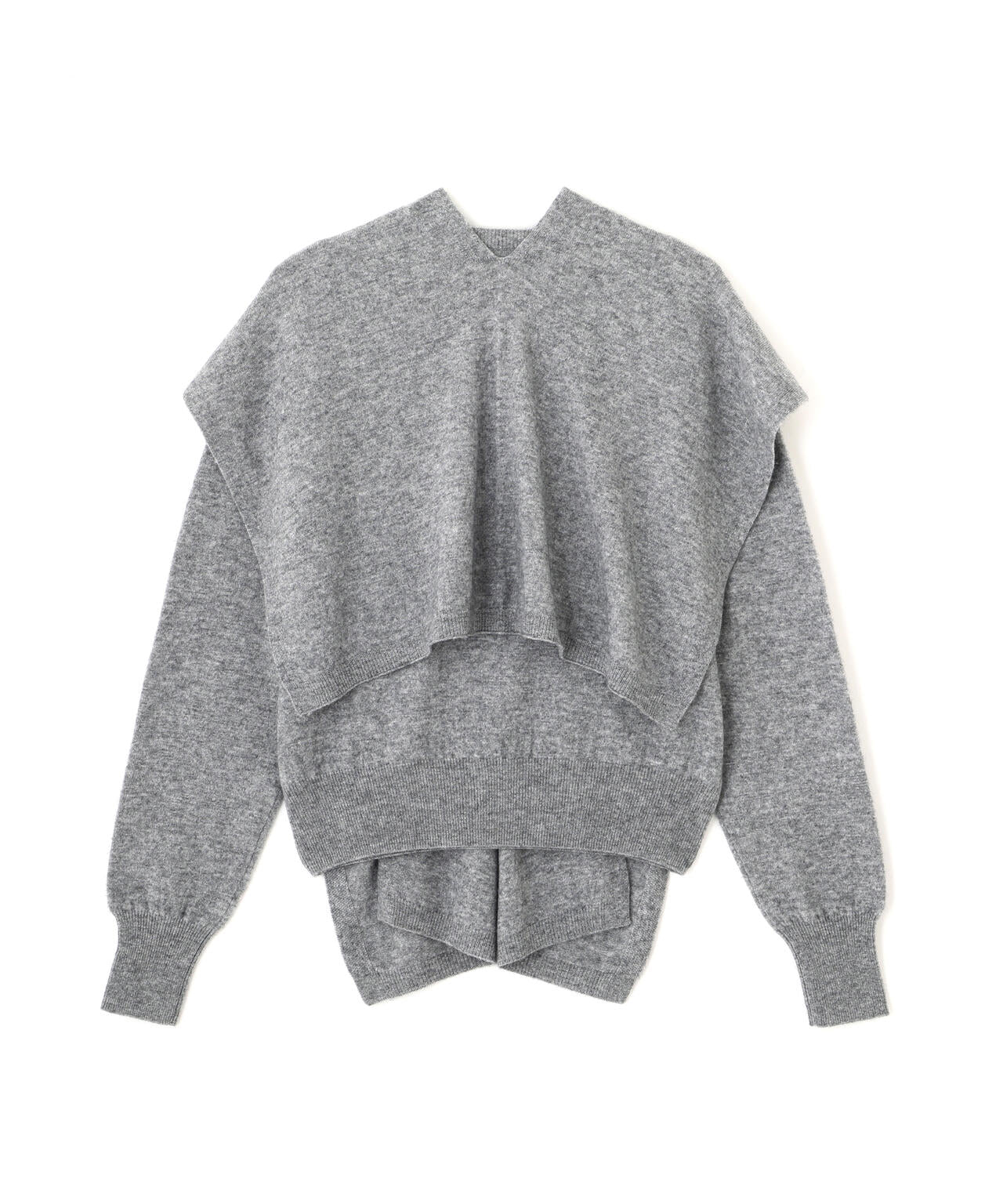 YLEVE / WOOL CASHMERE SCARF KNIT PULLOVER