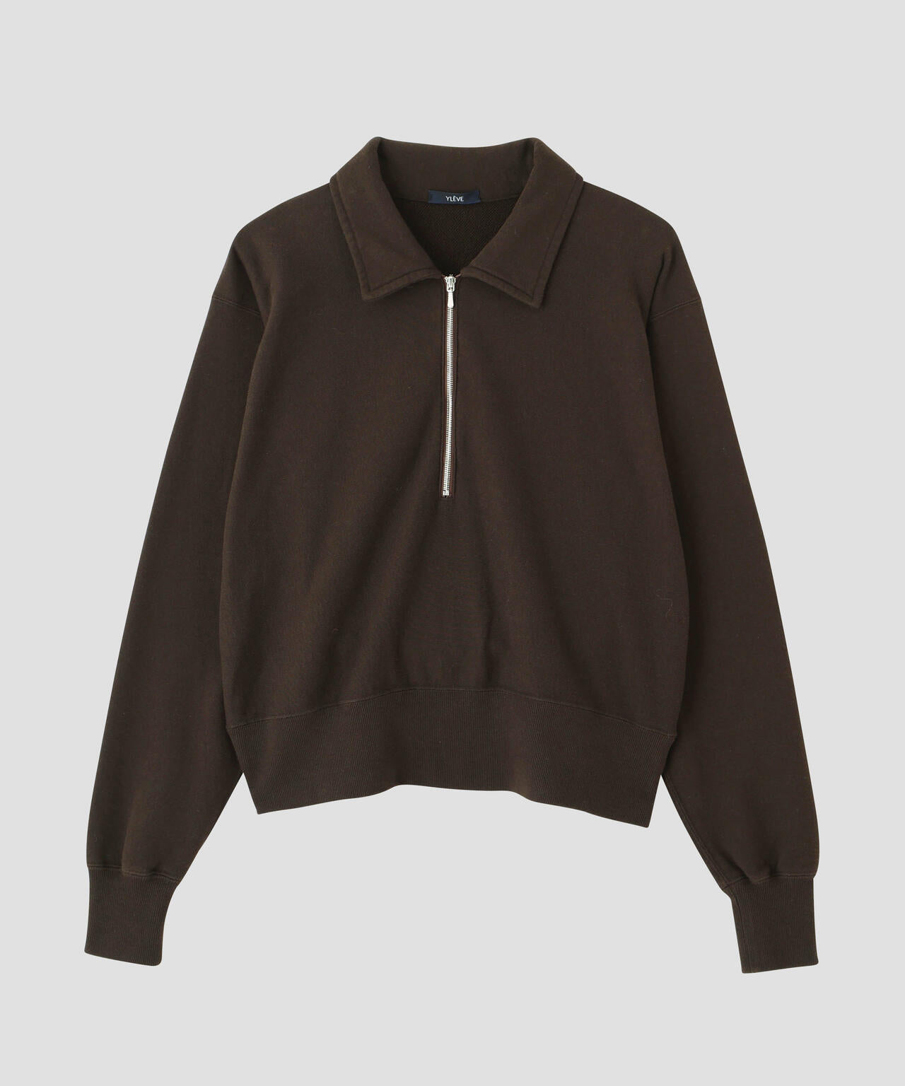 YLEVE / SOFT COTTON HALF ZIP SWEAT SHIRT