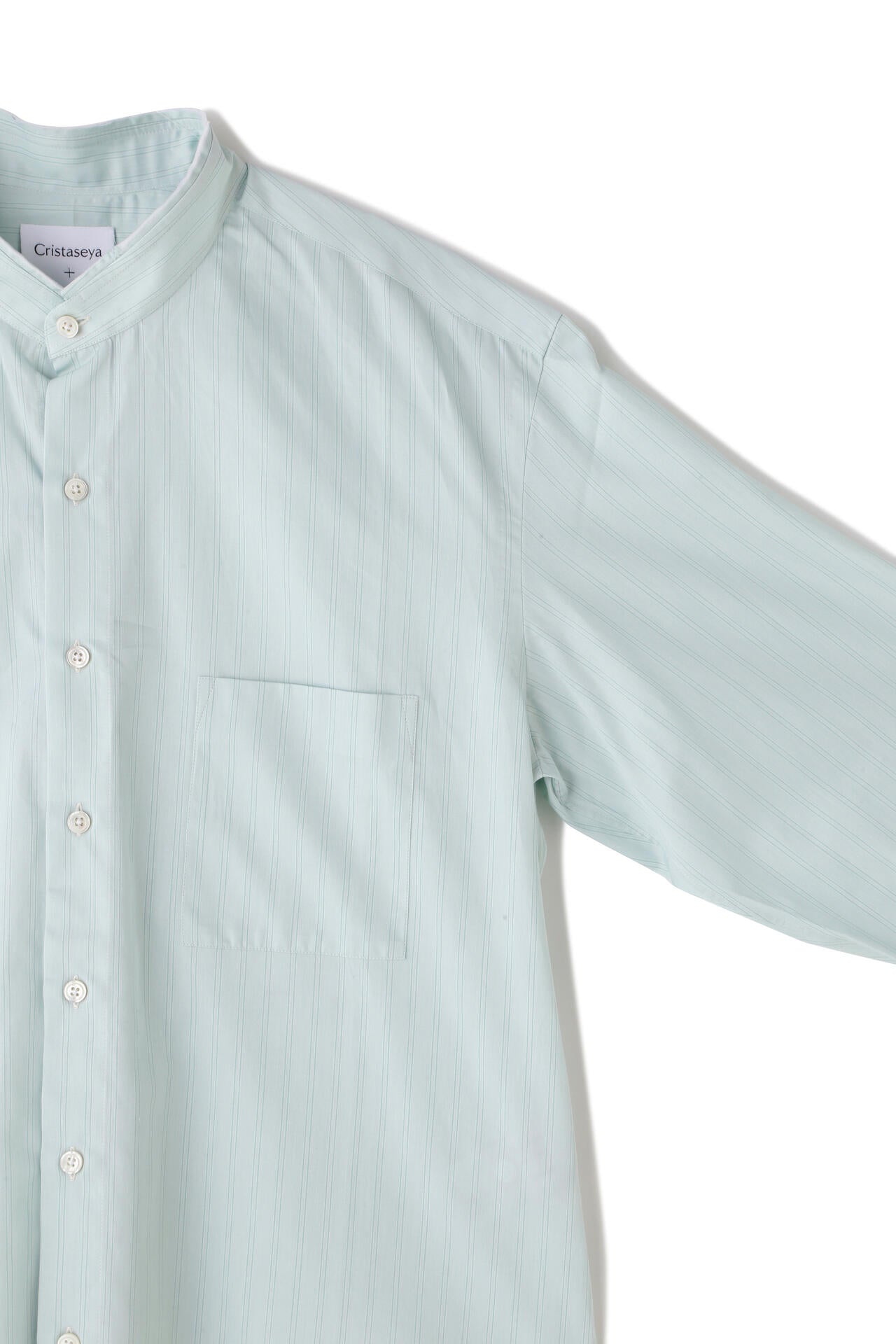 Cristaseya / HANDMADE MAO SHIRT WITH FRINGED COLLAR