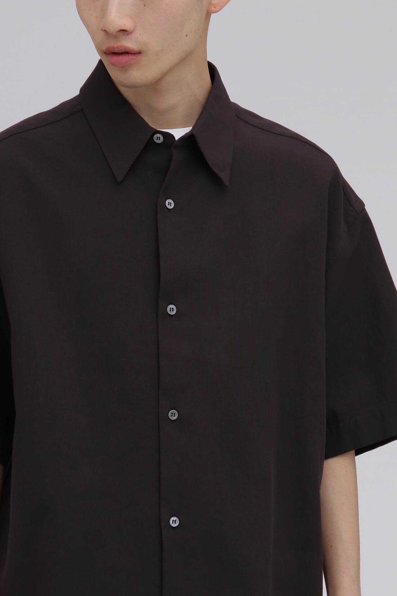 STUDIO NICHOLSON / JAPANESE COTTON NYLON SHORT SLEEVE BOXY SHIRT