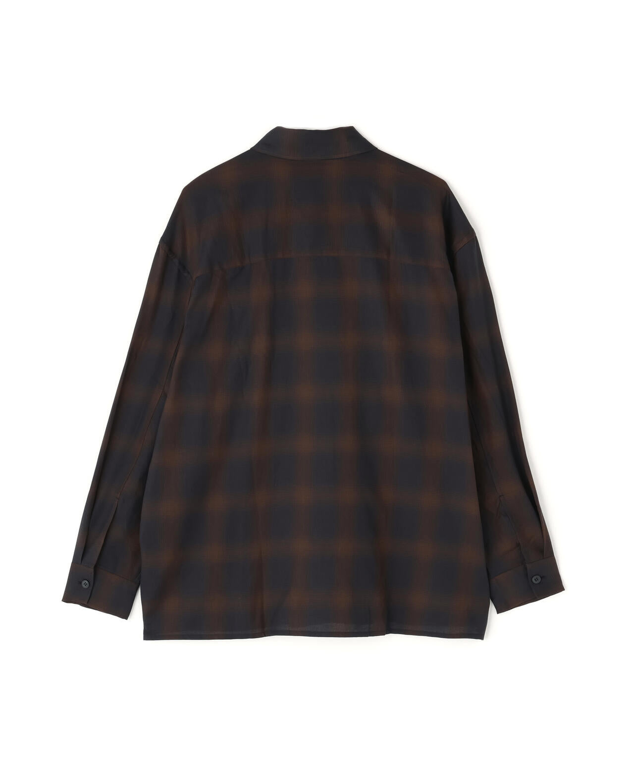 STUDIO NICHOLSON / COTTON CHECK OVERSIZED STRIGHT HEM SHIRT