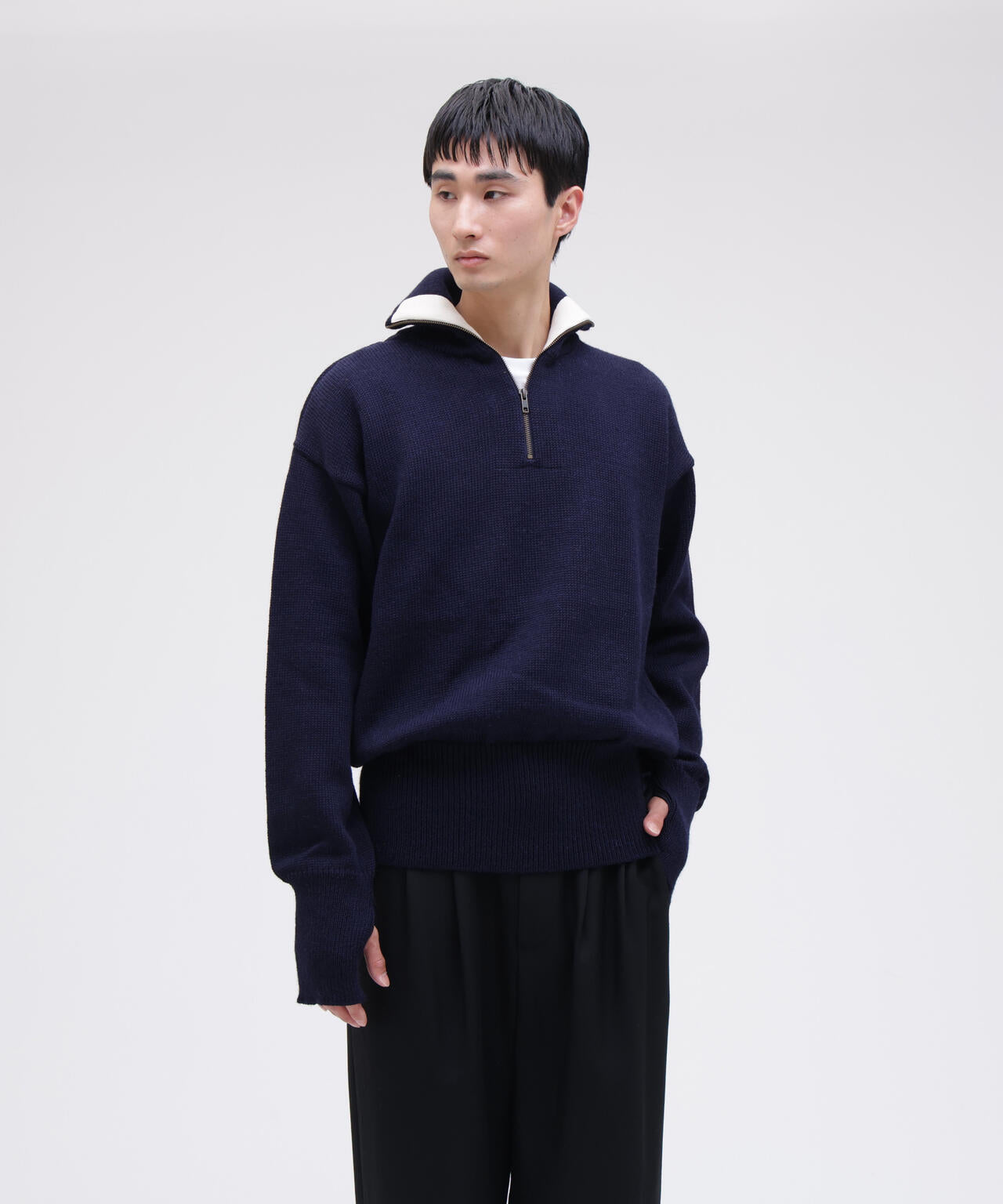 MILLER RAYNER / Quarter neck polo sweater