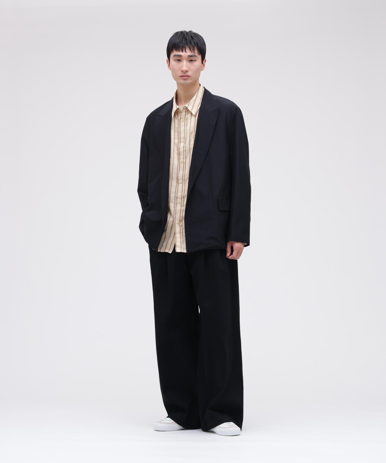 blurhms / SILK WOOL COTTON PEAKED LAPEL CARDIGAN JACKET