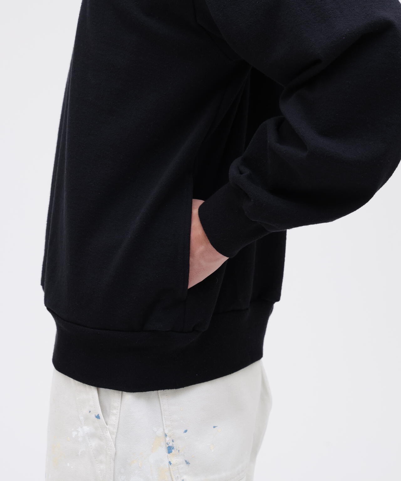 blurhms / COTTON SILK NEP HARF-ZIP PULLOVER