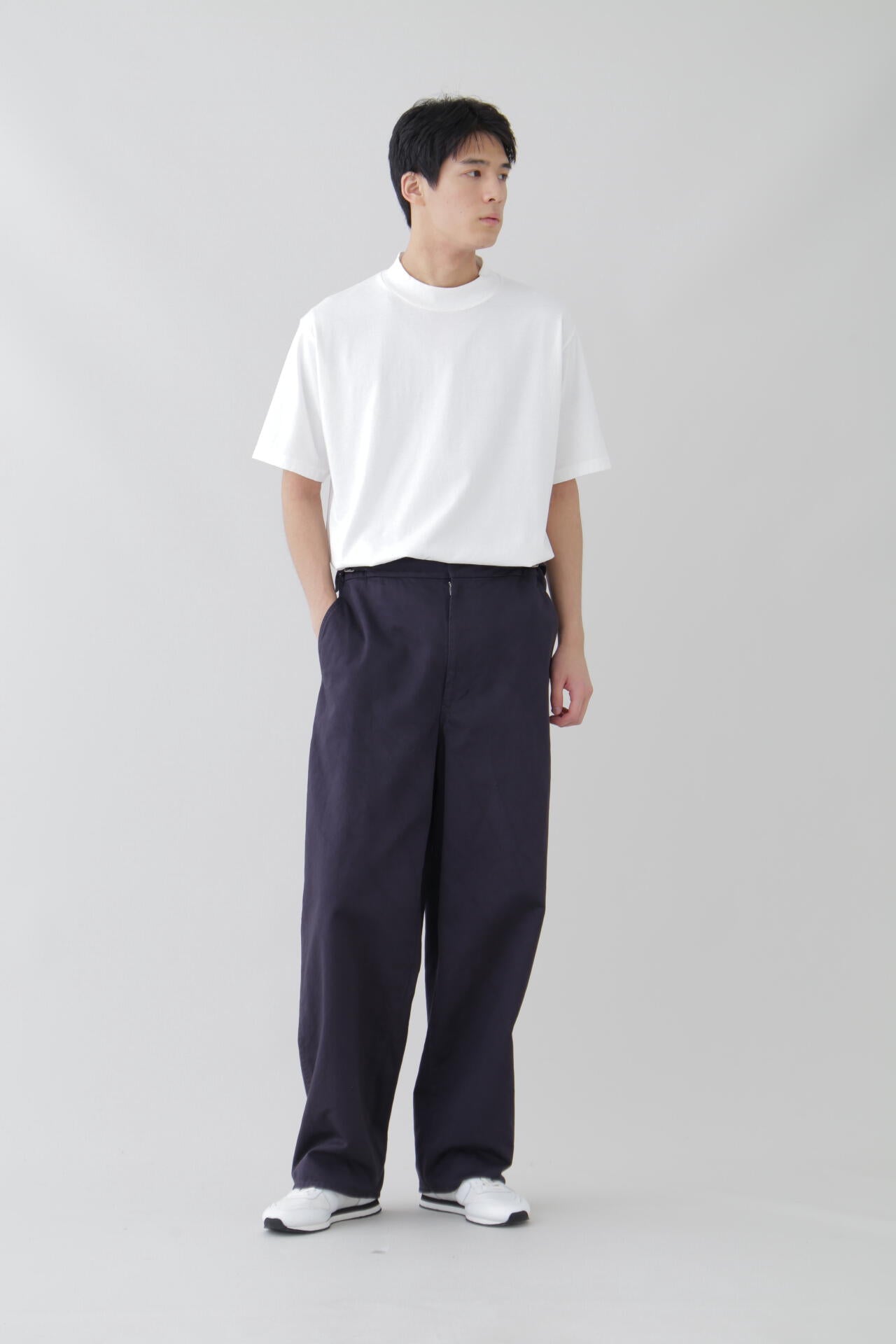 Y / ORGANIC COTTON JERSEY MOCK NECK S/S T