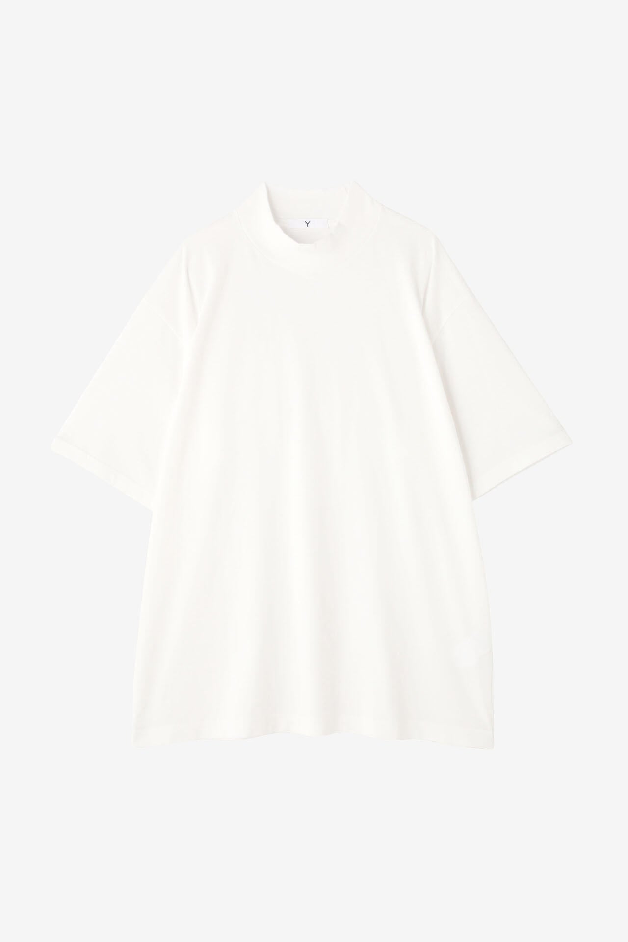 Y / ORGANIC COTTON JERSEY MOCK NECK S/S T