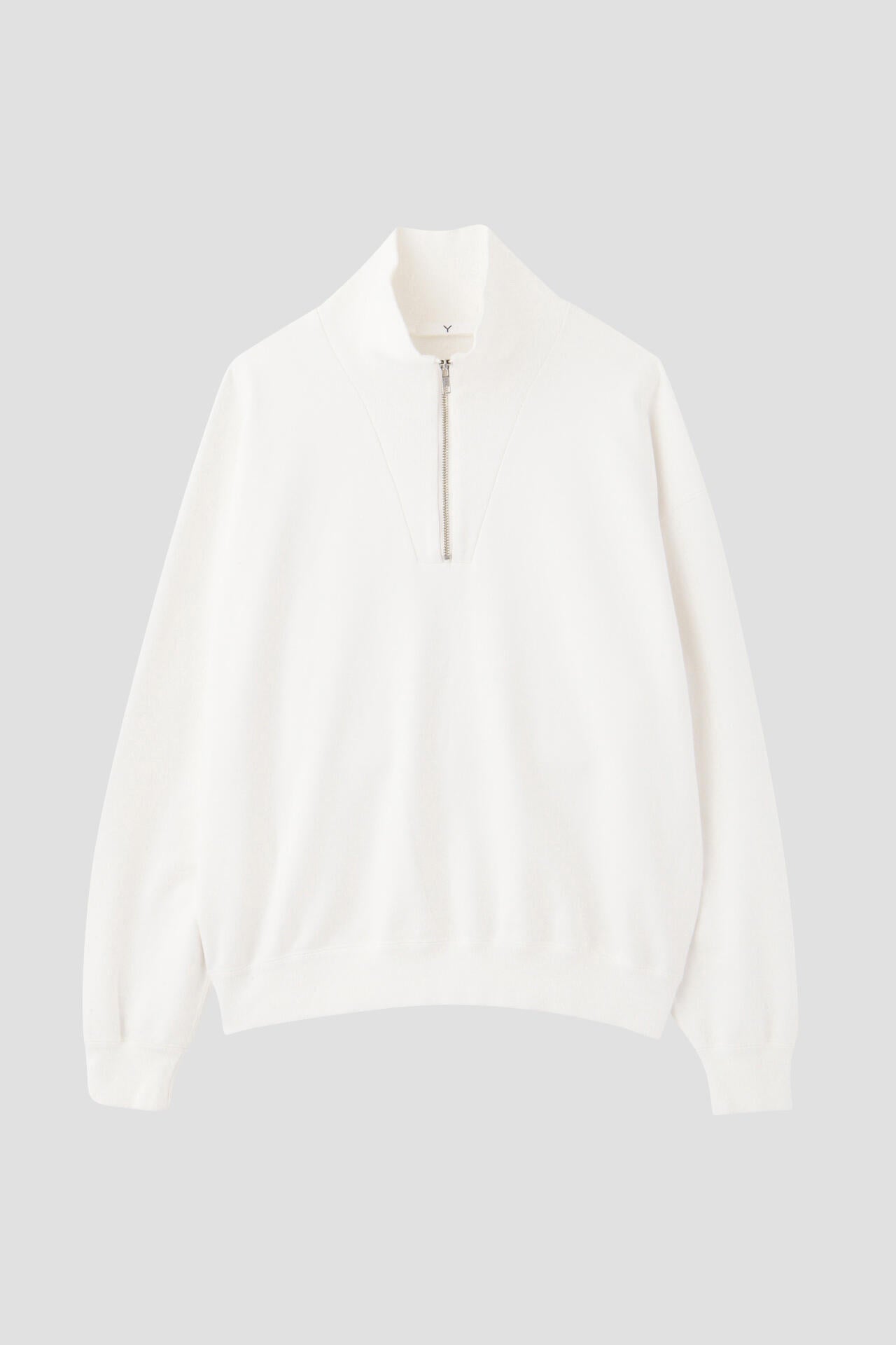 Y / ORGANIC COTTON BLEND HEAVY WEIGHT FLEECE HALF ZIP