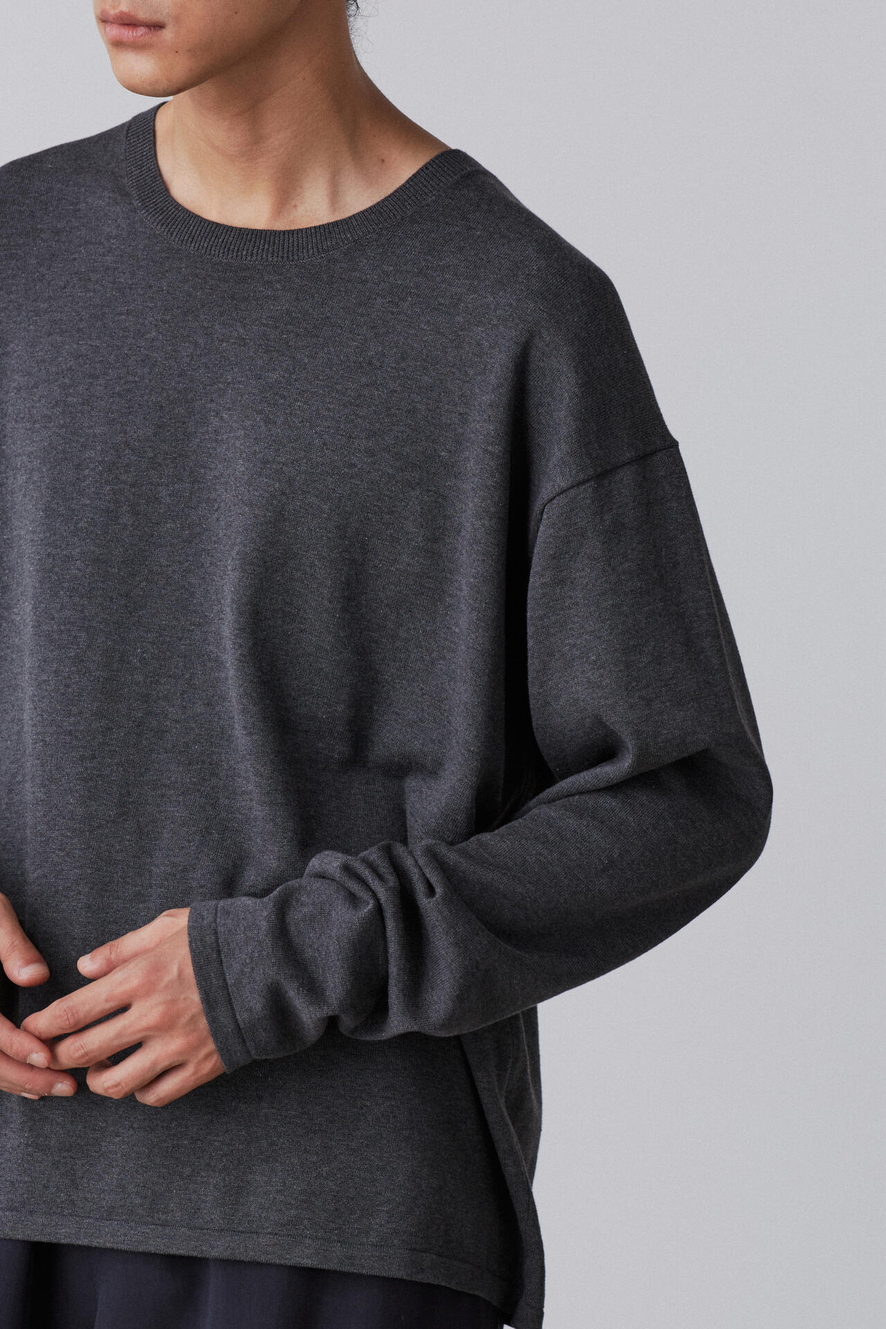 YLEVE / GAS SINGEING COTTON KNIT PULL OVER