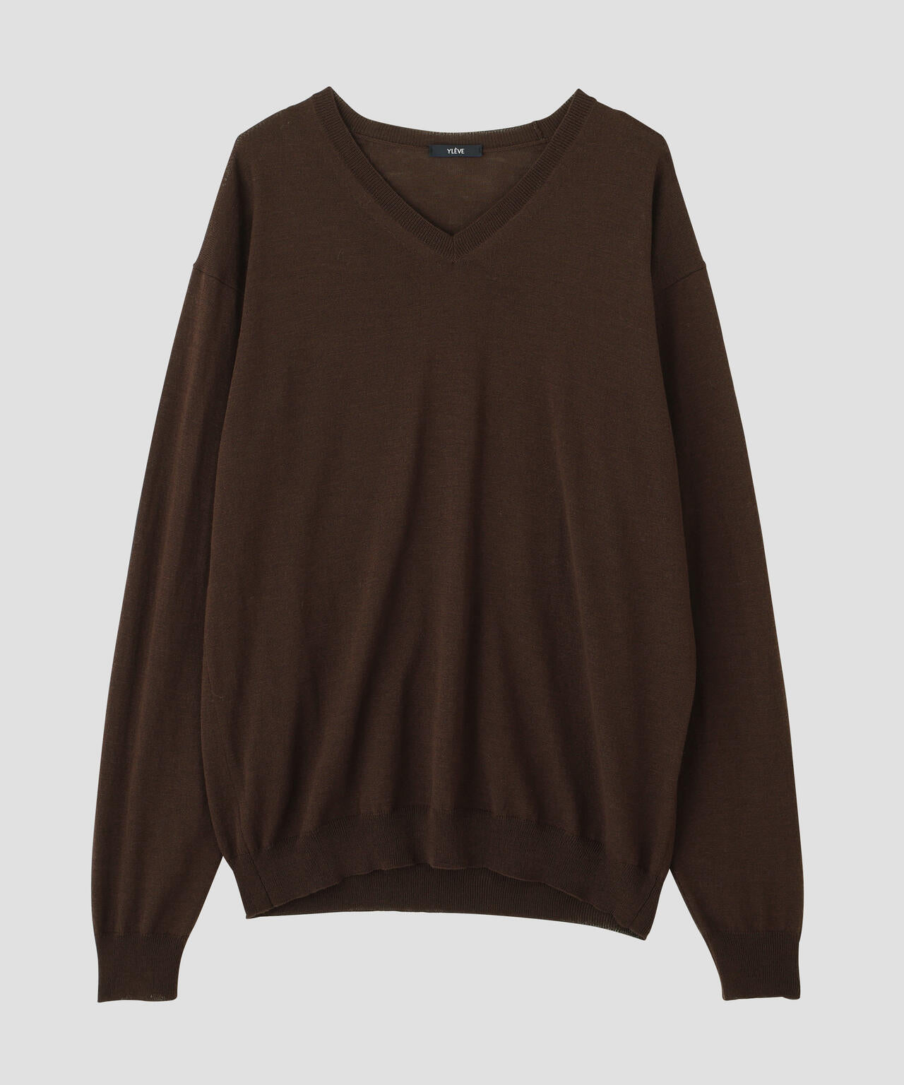 YLEVE / HIGH TWIST FINE WOOL V-NECK PULLOVER