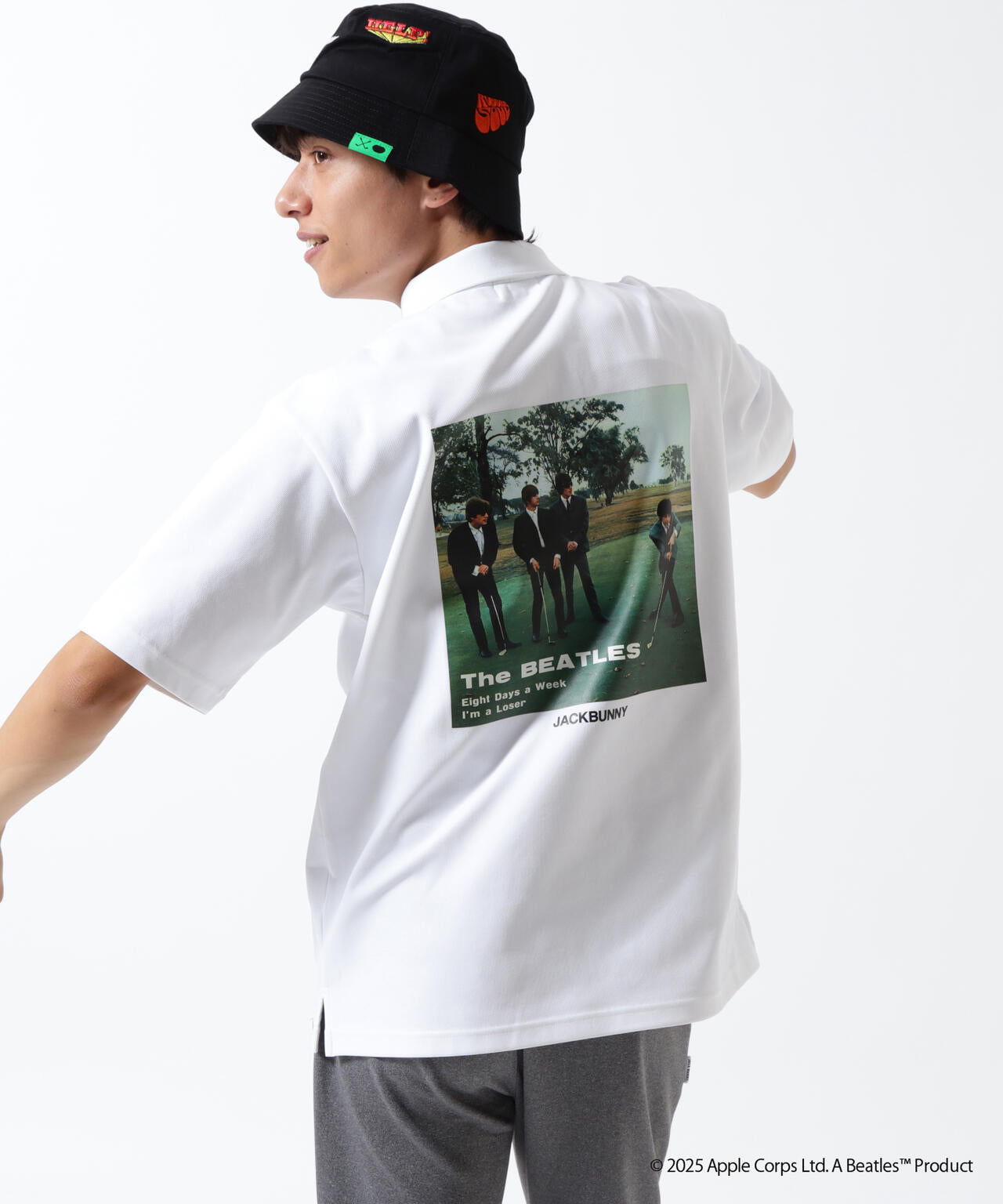 【The BEATLES ×Jack Bunny!!】メッシュ天竺半袖ポロシャツ