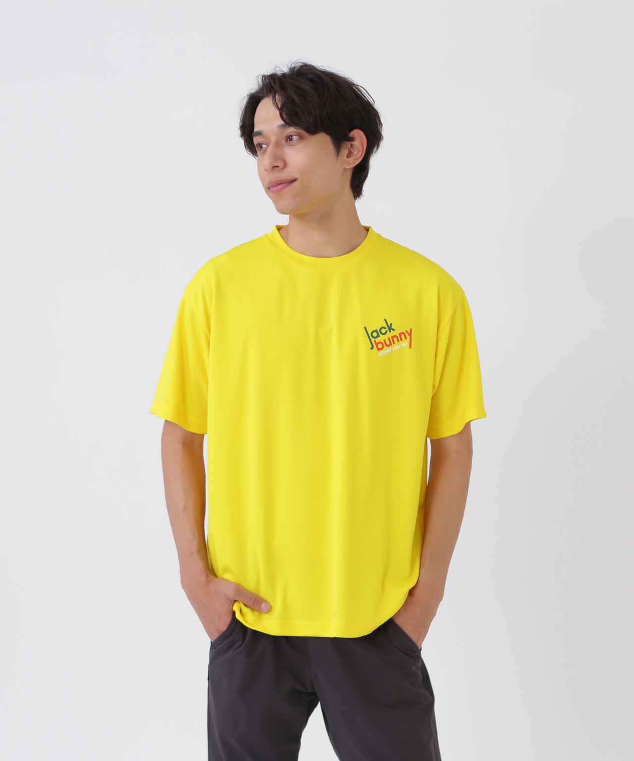 PEバックメッシュプリントTシャツ