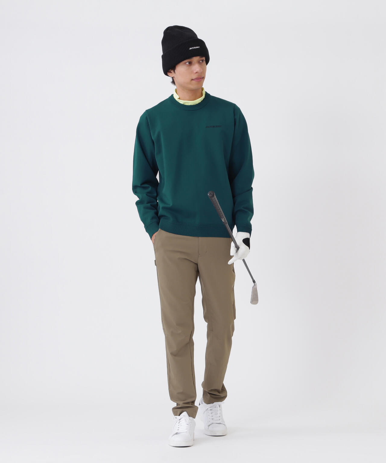 イージーケアファンクション切り替えクルーネックニットプルオーバー (MENS)