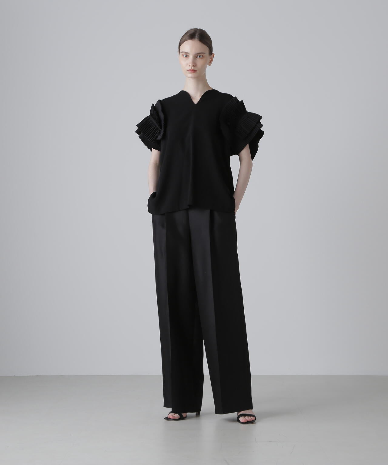 <BLACK LABEL>シルクダブルクロスパンツ