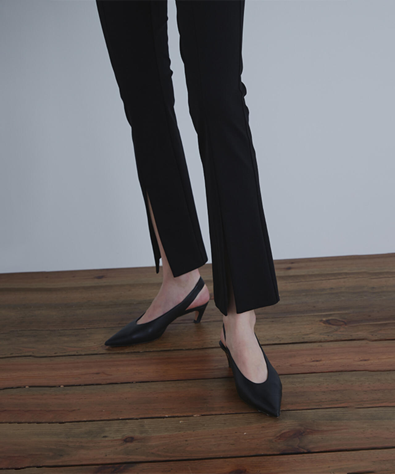 【EC限定】ハイストレッチフロンスリットパンツ(+5cm丈)