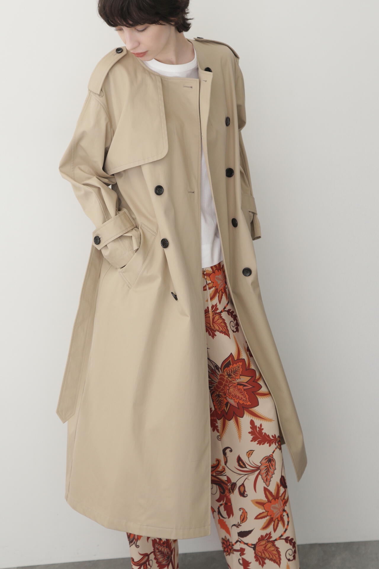 No Collar Trench Coat