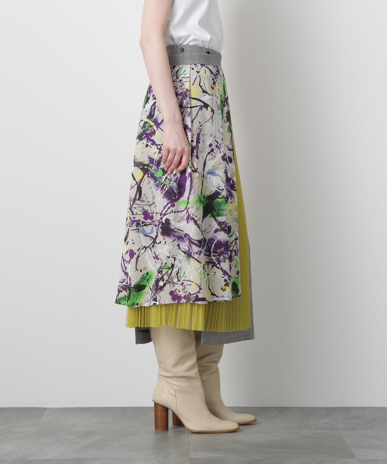 Mix Fabric Combination Skirt
