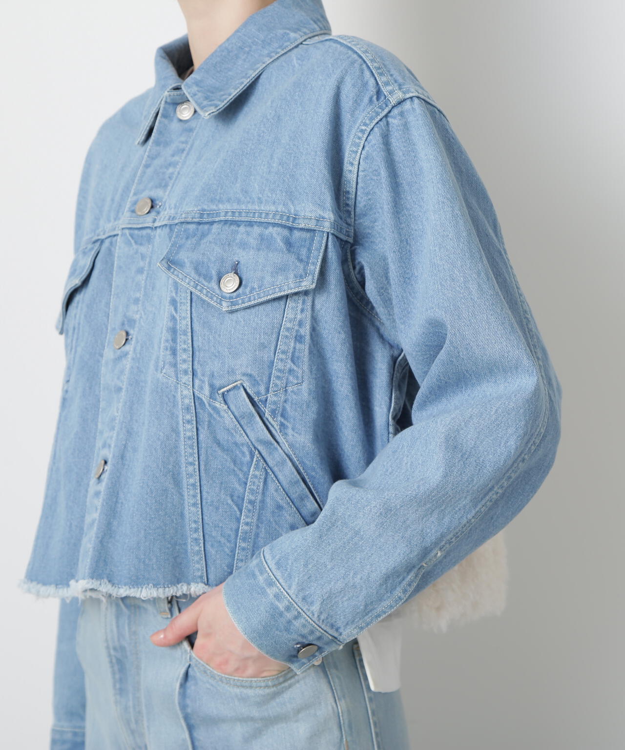 Fur Trim Combination Denim JK