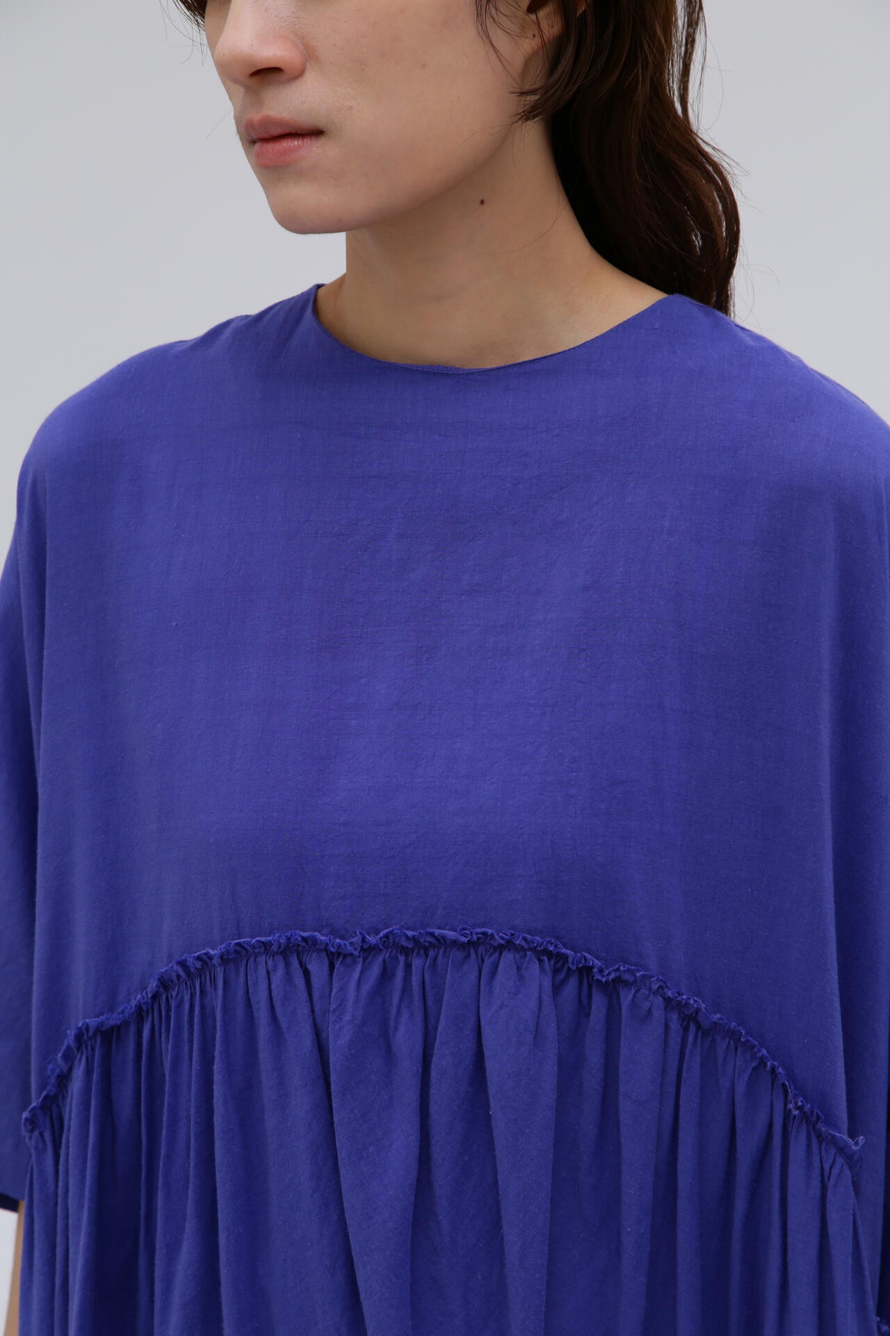 quitan / KHADI COTTON SILK SQUEESED TIRED DRESS