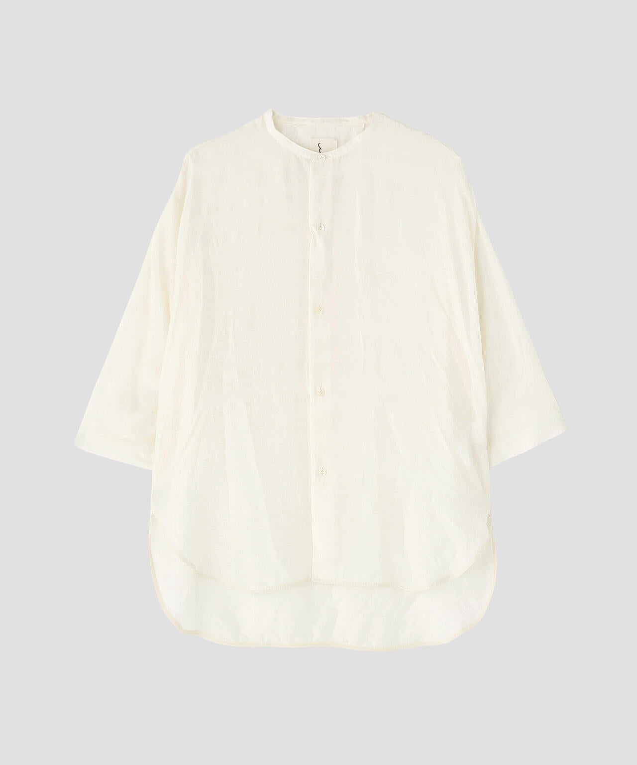 quitan / SILK KHADI BAND COLLAR 3/4 SHIRT