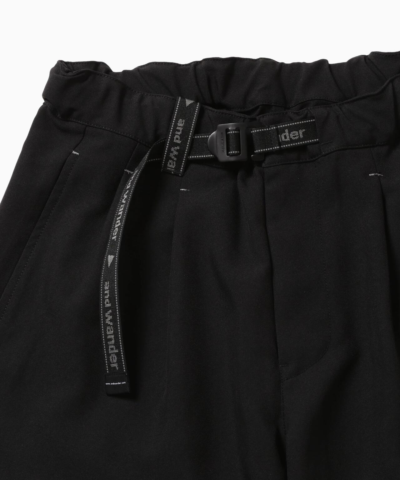 PE melange twill wide pants