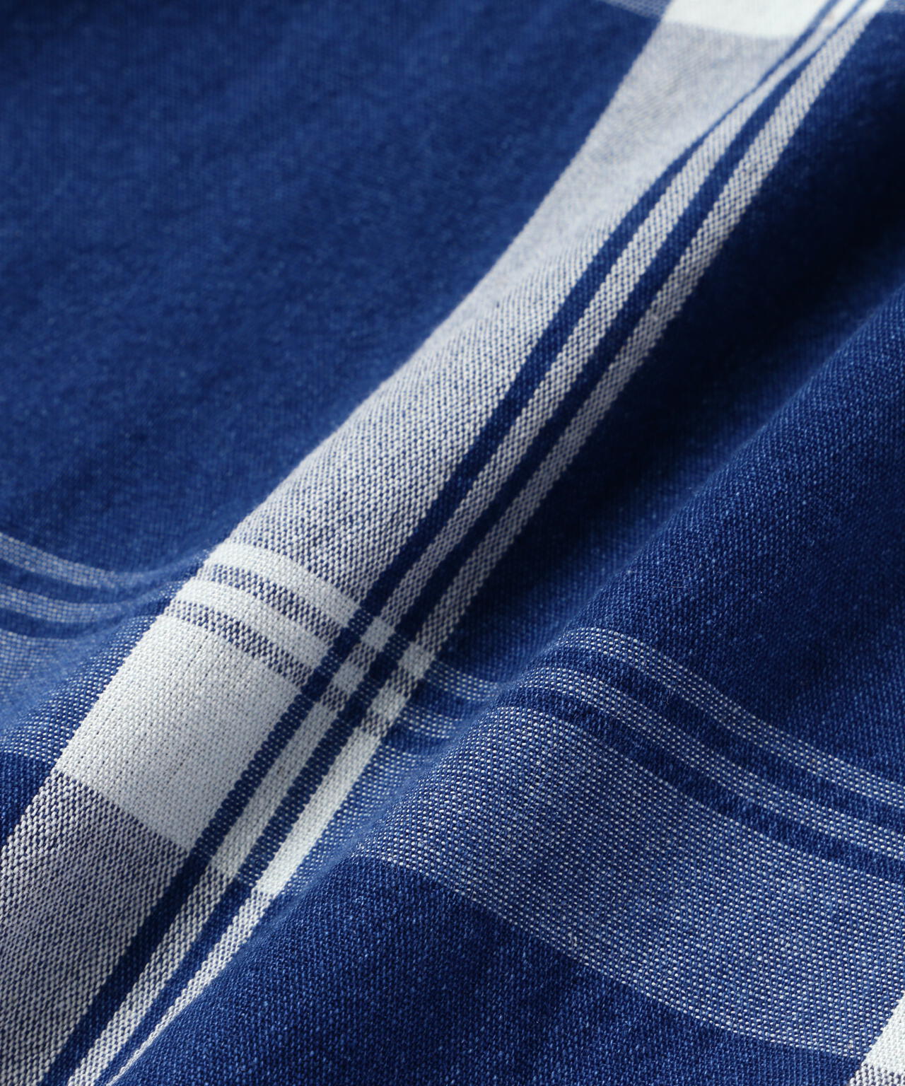 indigo check SS shirt (M)