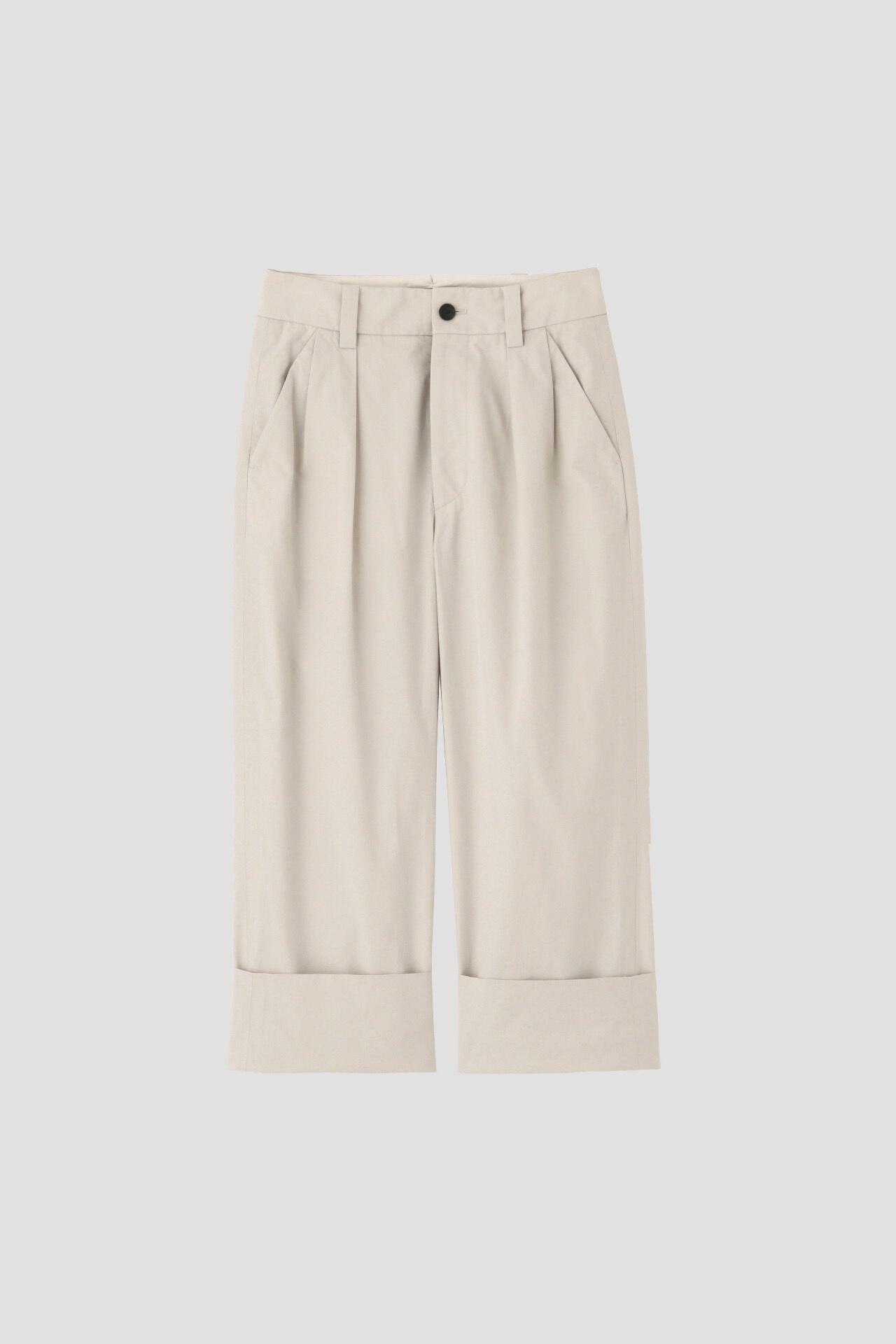 WASHED COTTON POPLIN TROUSERS