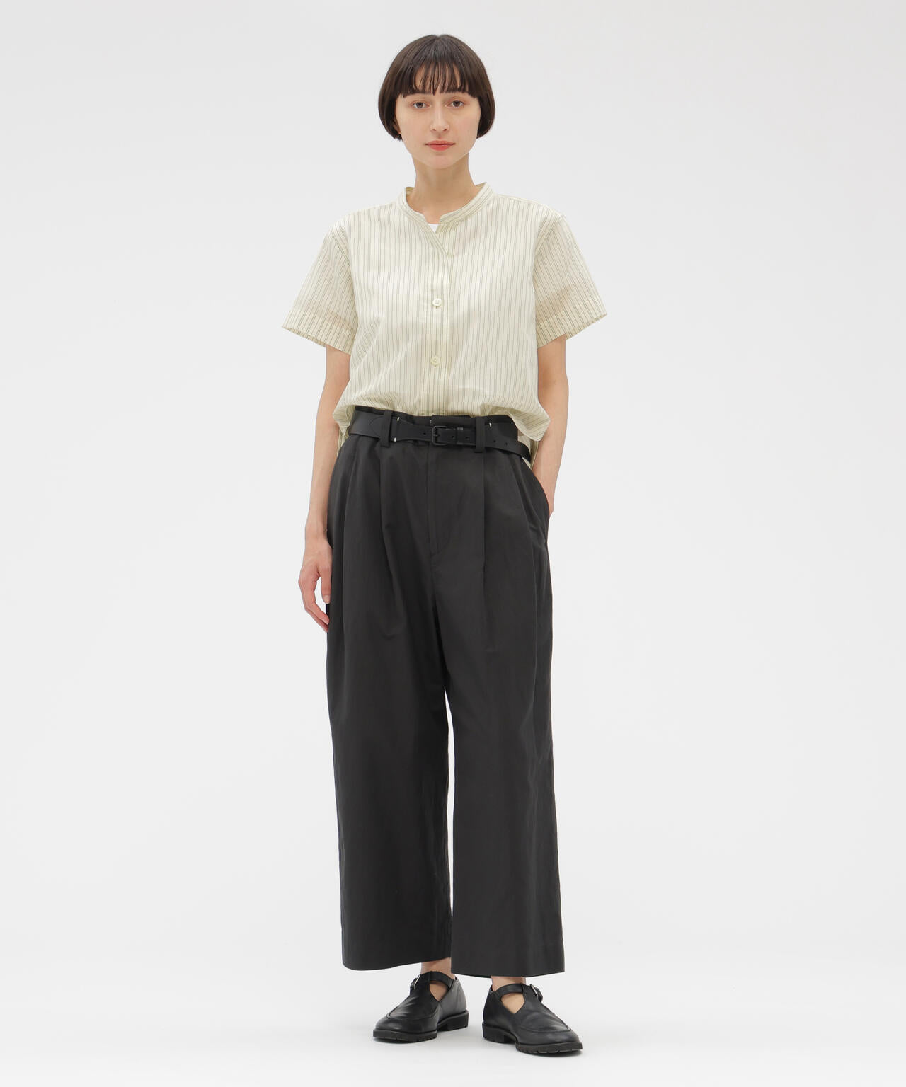 COTTON SILK GRAPHIC STRIPE SHIRT
