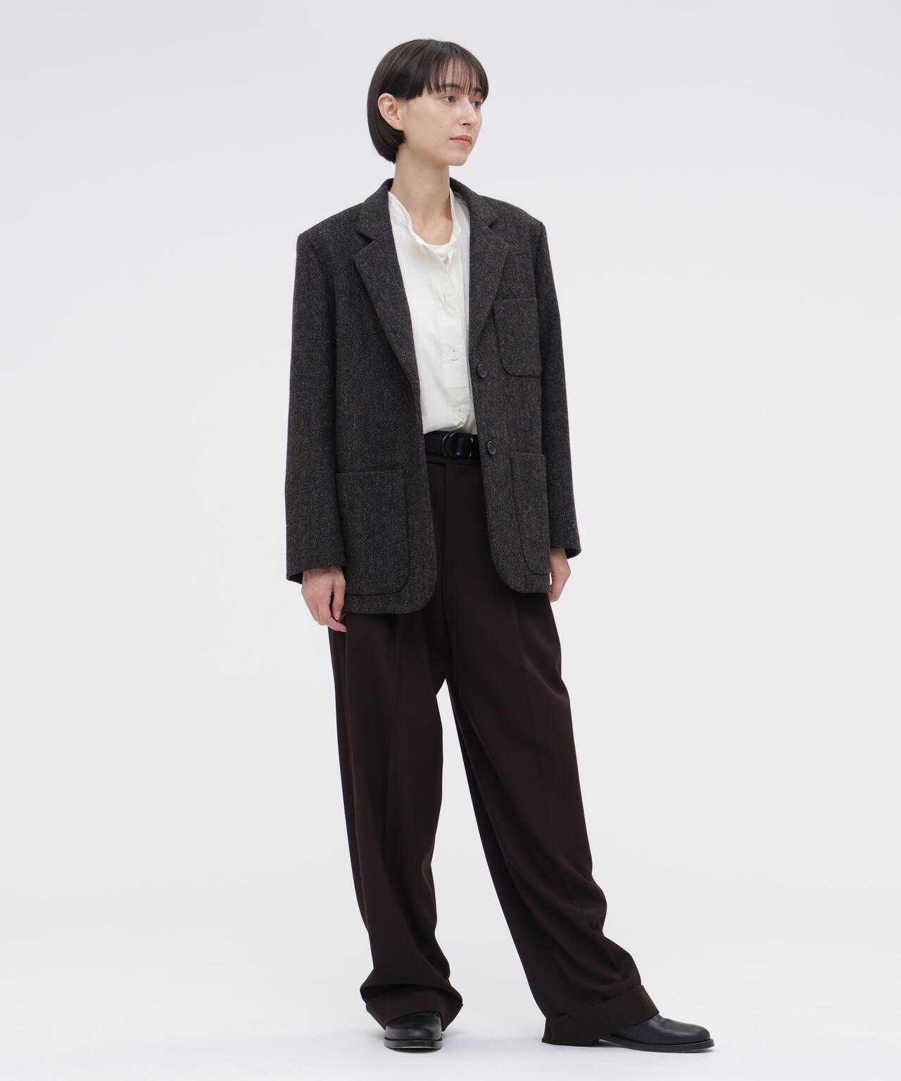 BROKEN WOOL HERRINGBONE JACKET