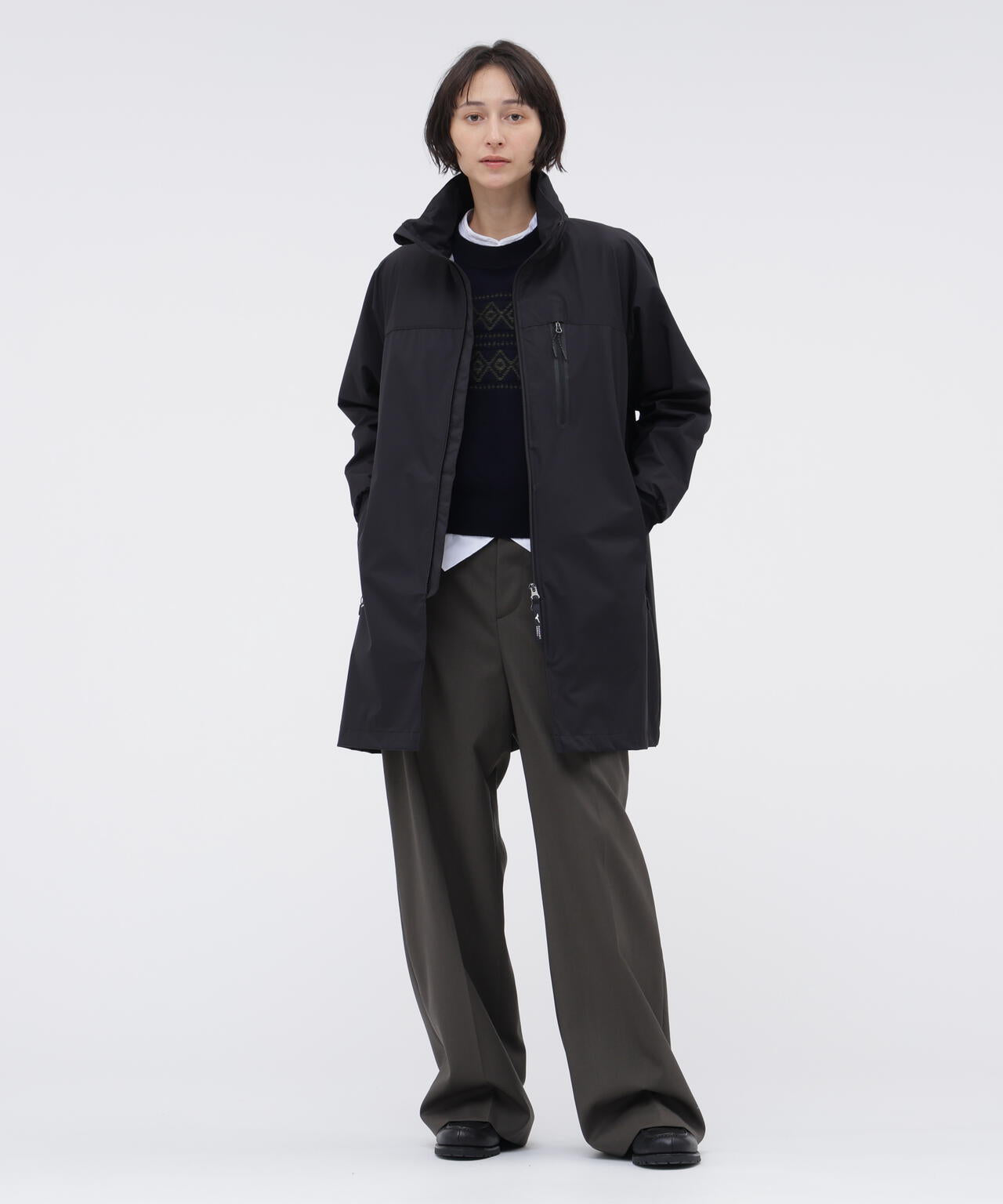 WASHABLE WOOL PLAINWEAVE TROUSERS