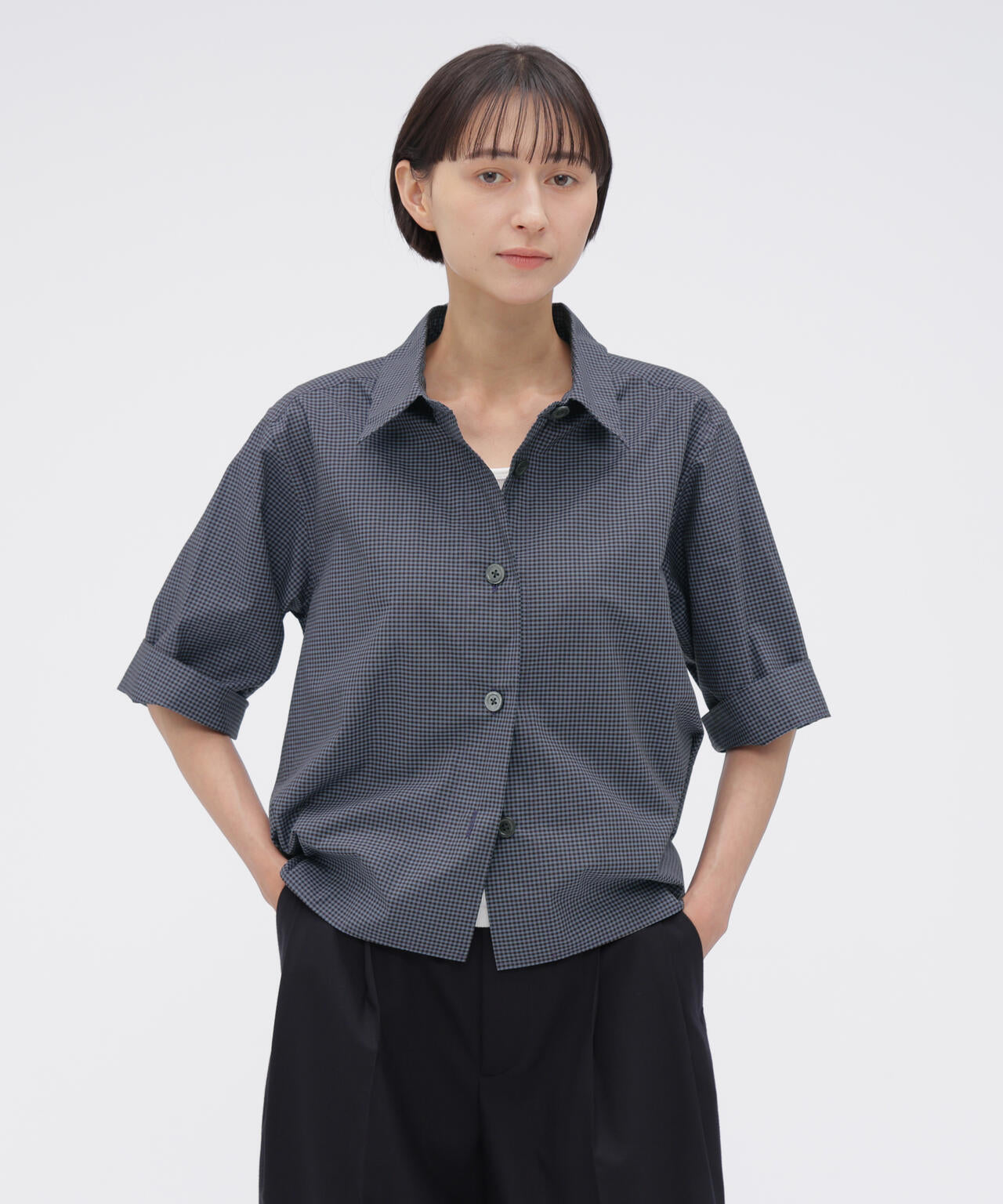 COTTON LINEN GINGHAM SHIRT